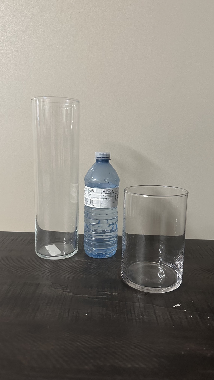 2 for 7$. Set of Two Clear Glass Cylindrical Vases. - photo 2