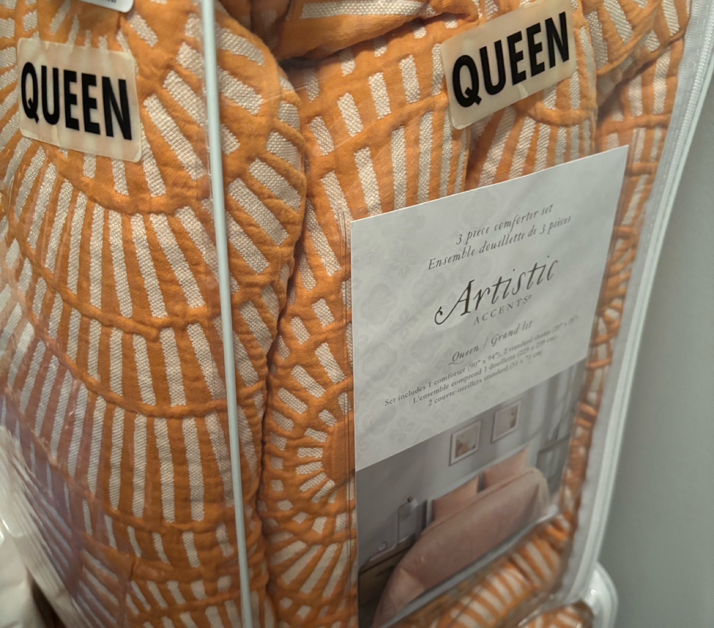 Artistic Accents Queen Comforter Set - Orange