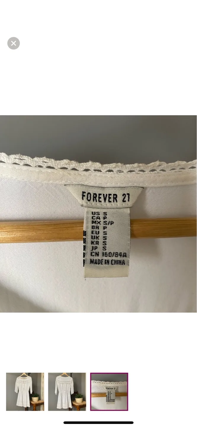 Forever 21 White Lace Dress Size S/P image indicator(3)