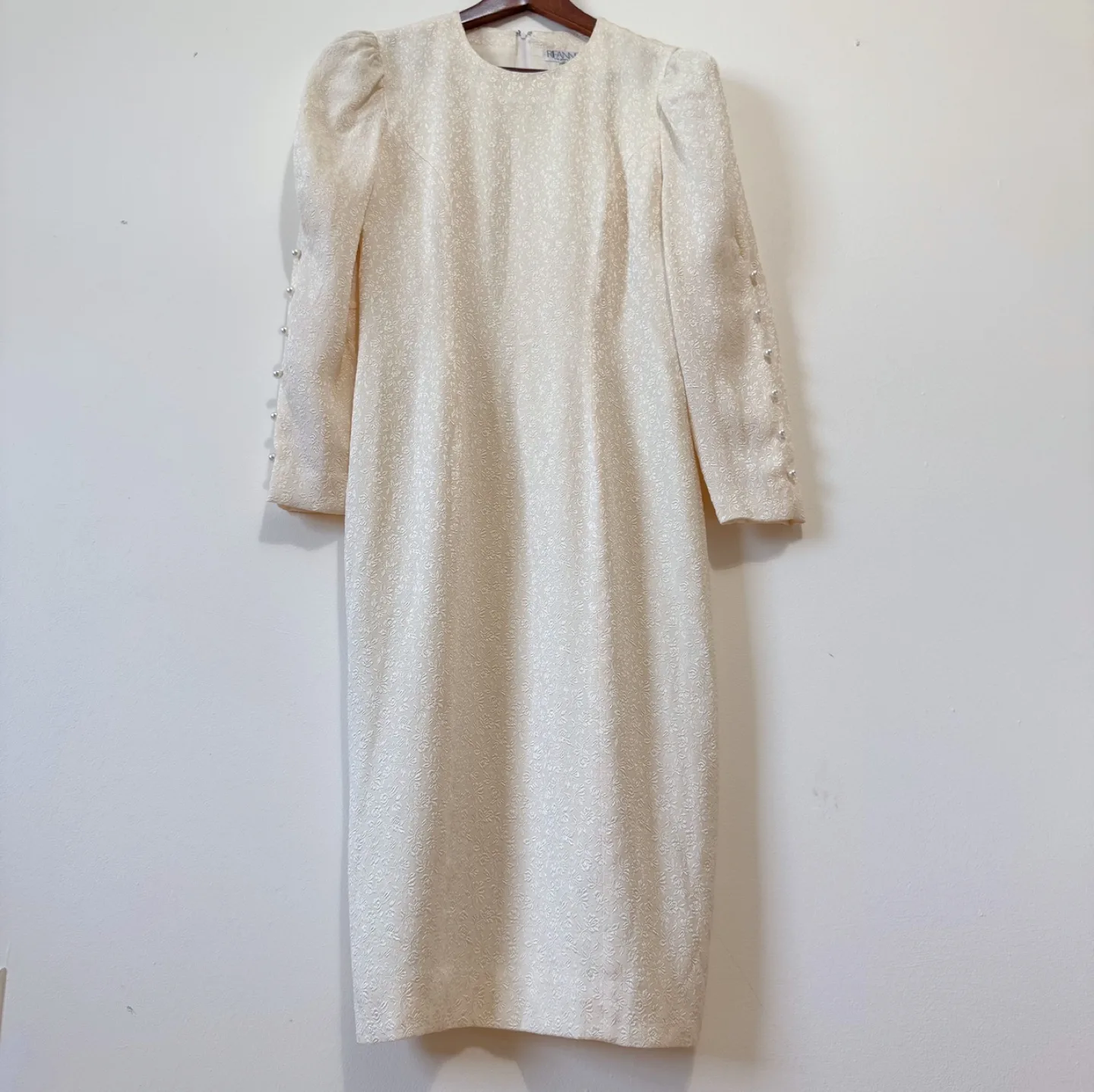Vintage 80% Rayon Elegant Pearl Sleeve Dress image indicator(6)