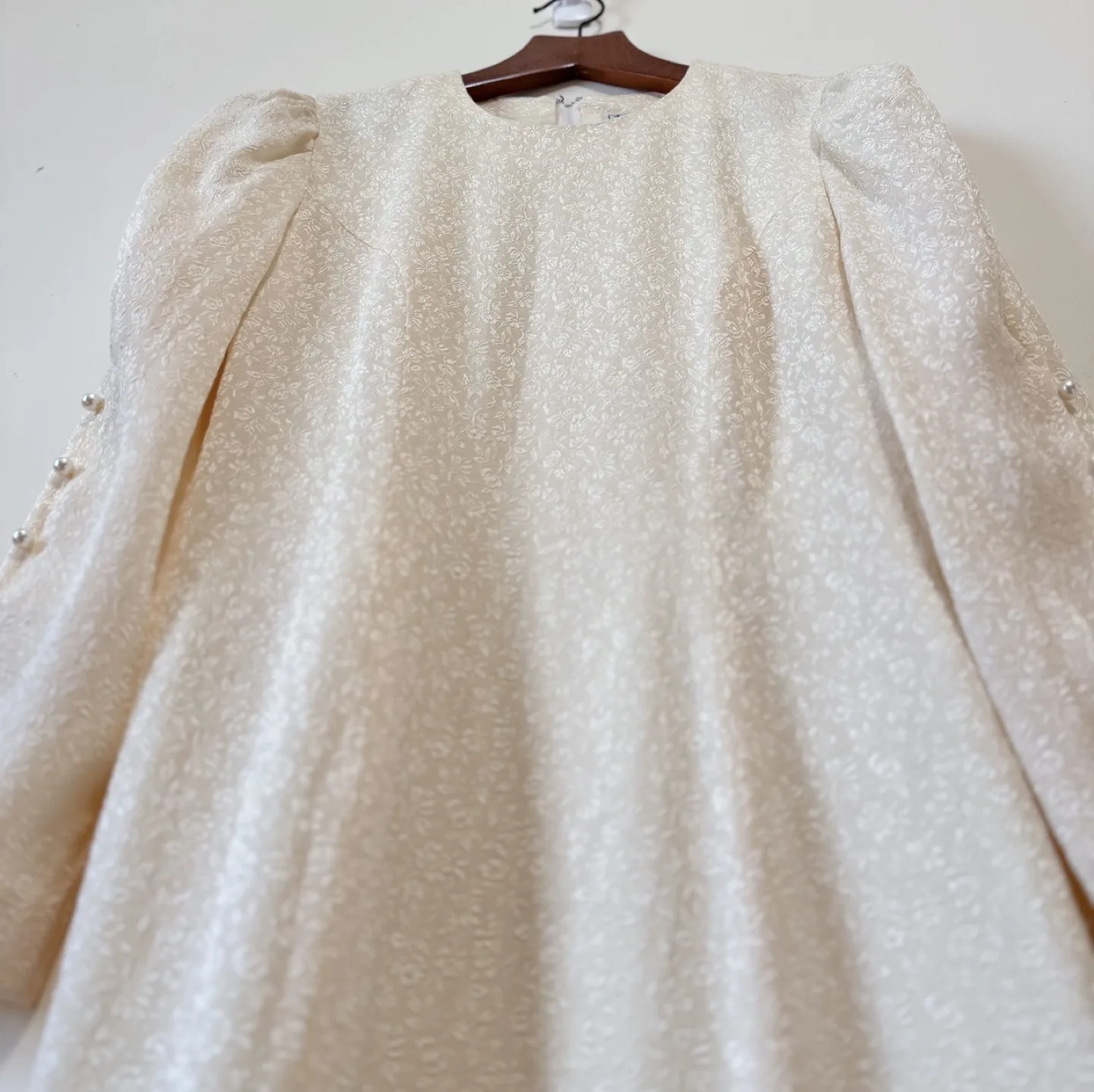 Vintage 80% Rayon Elegant Pearl Sleeve Dress image indicator(7)