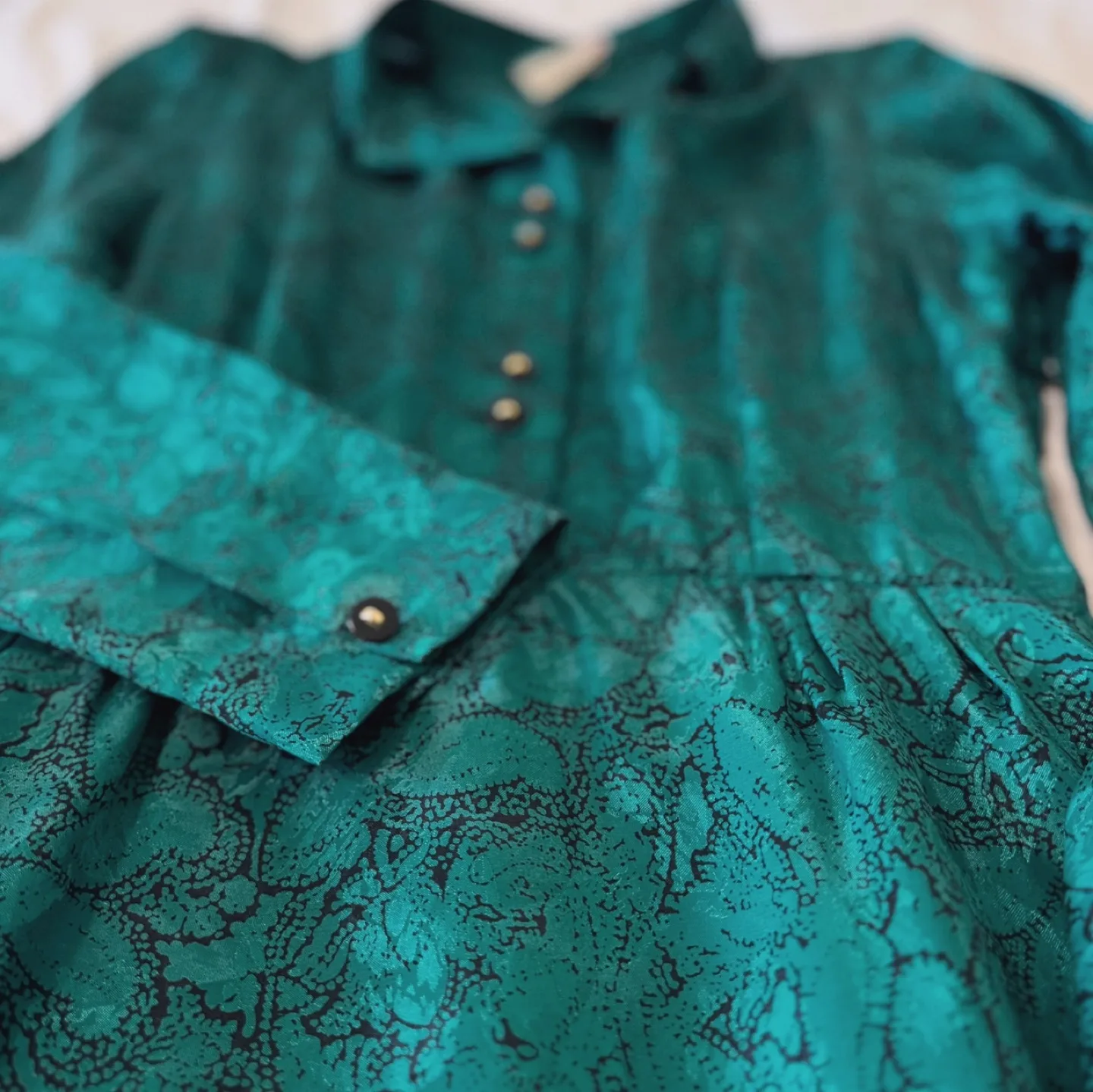 French Vintage Viscose Jacquard Dress - Gérard Pasquier Paris image indicator(2)