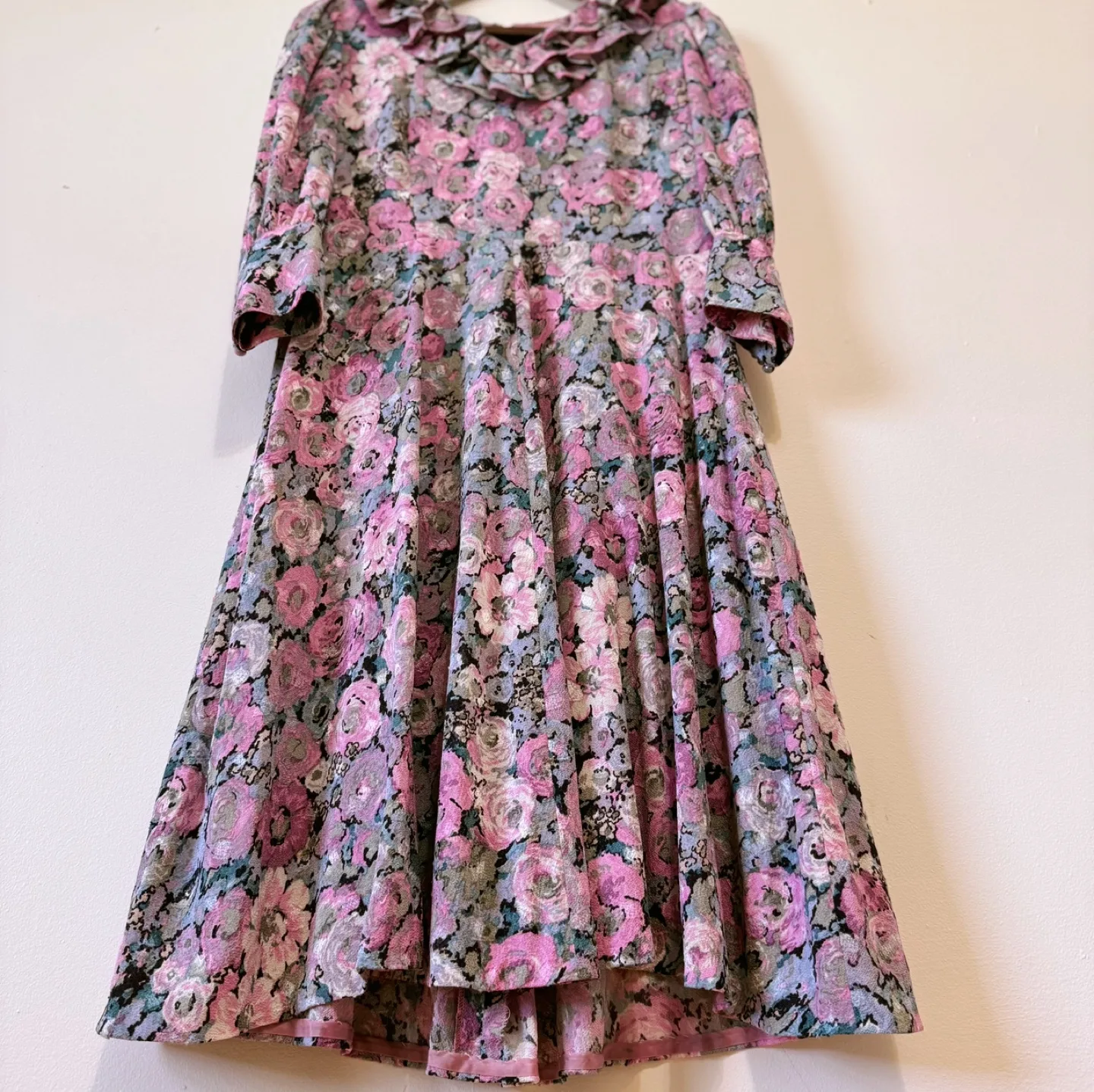 Vintage Floral Brocade Party Dress image indicator(6)