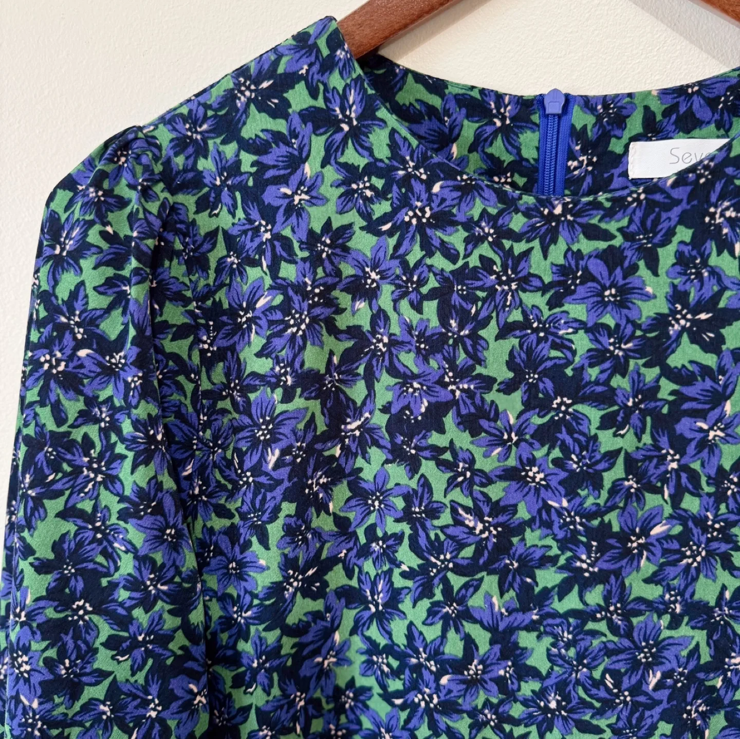 Vintage Tiered Pleated Floral Dress image indicator(6)