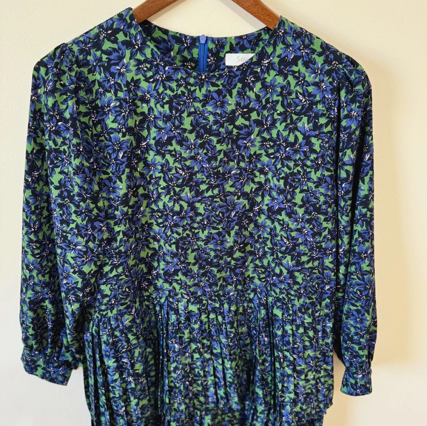 Vintage Tiered Pleated Floral Dress image indicator(5)