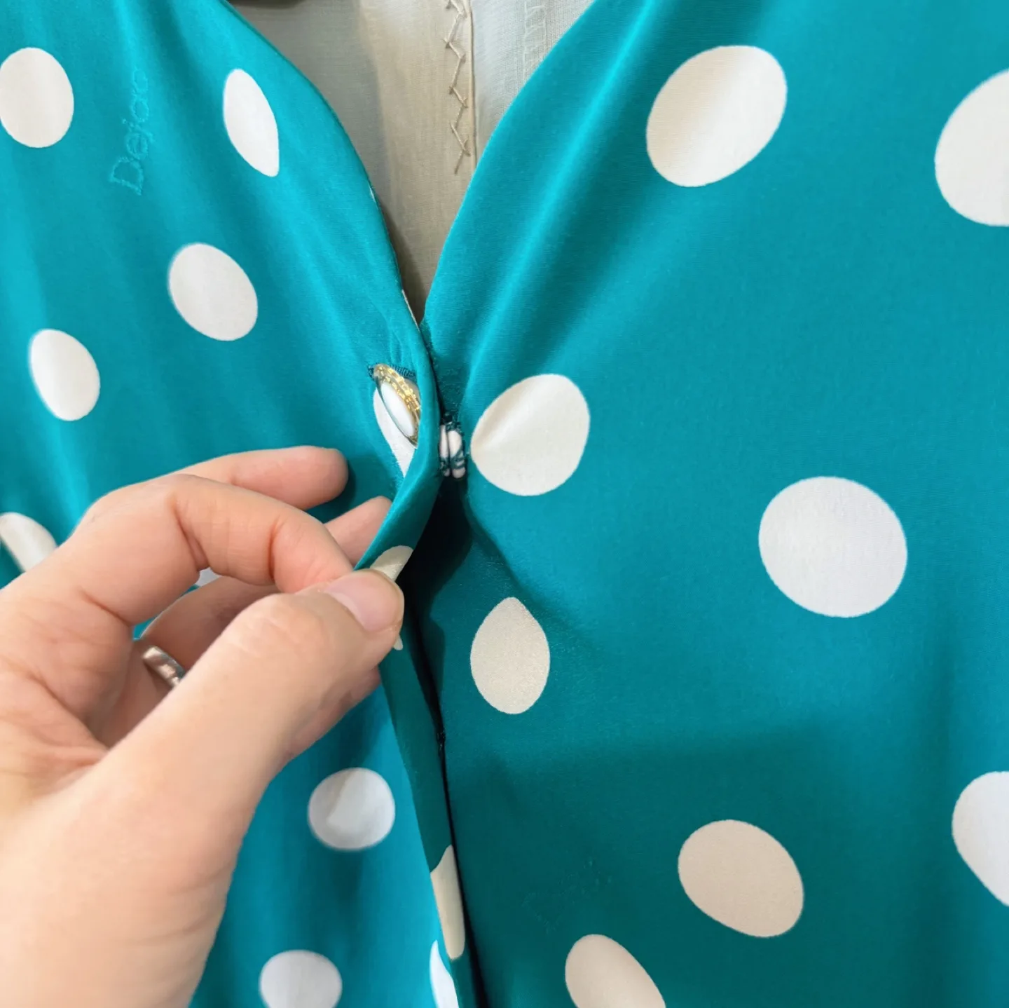 Vintage Polka Dot Button-Up Dress image indicator(8)