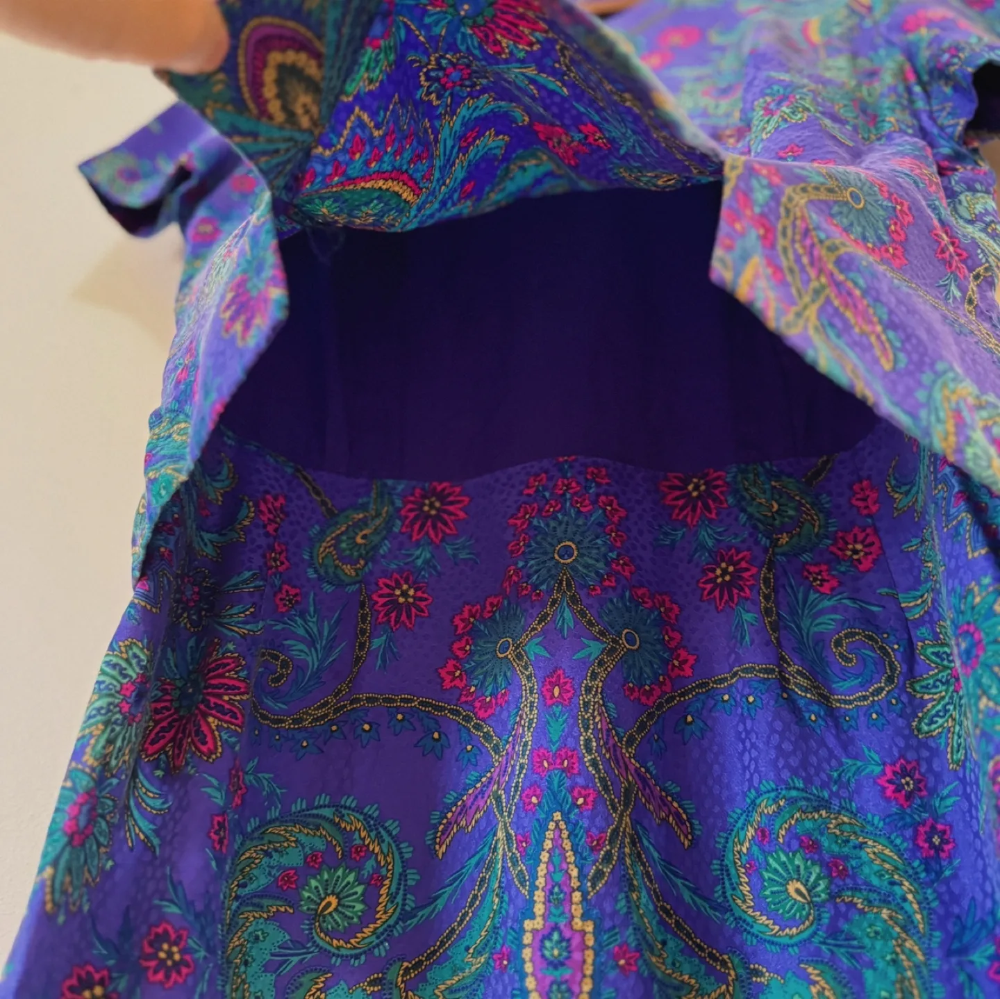 Vintage 100% Silk Maggy London Dress – Paisley Floral Print image indicator(5)