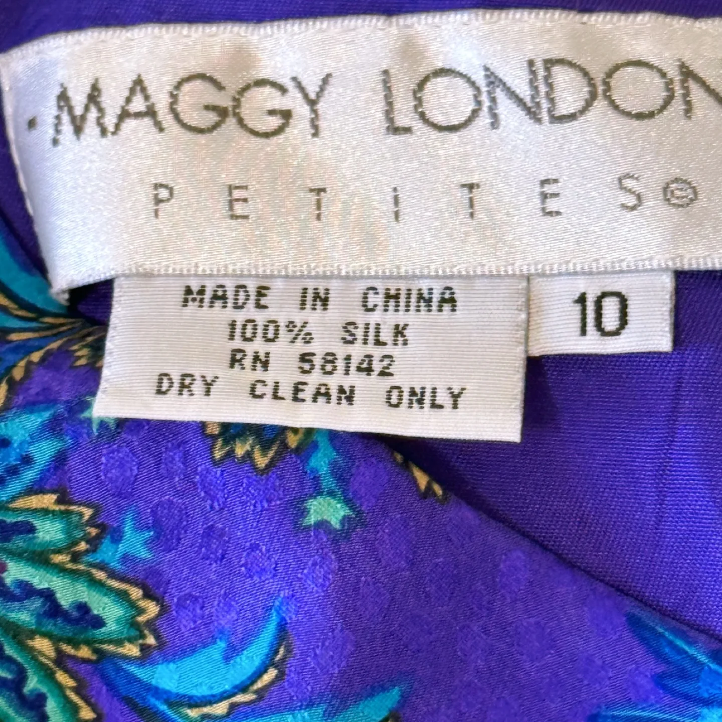 Vintage 100% Silk Maggy London Dress – Paisley Floral Print image indicator(6)