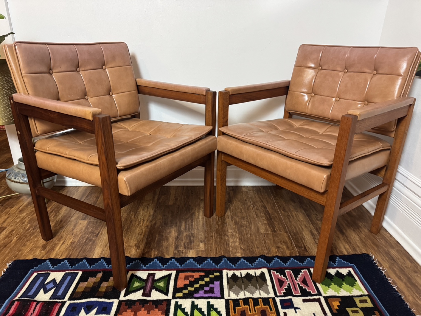 Vintage 60s Solid Wood Armchairs