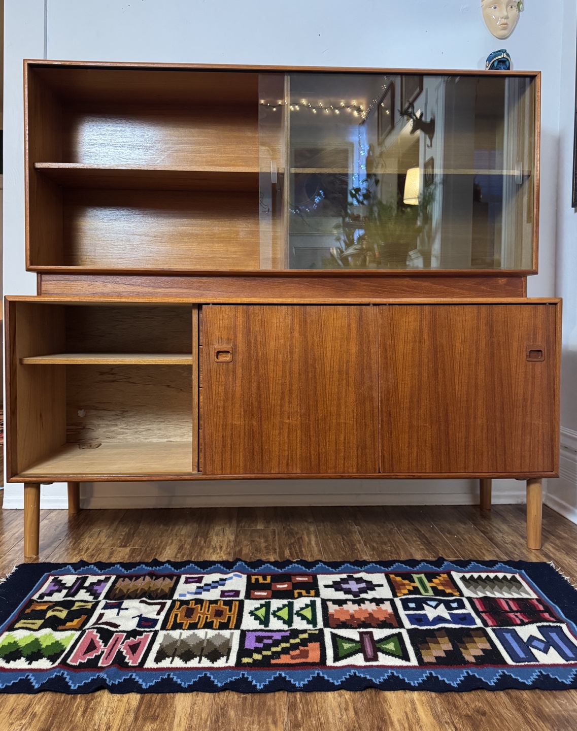 Vintage Restored Teak Sideboard & Hutch