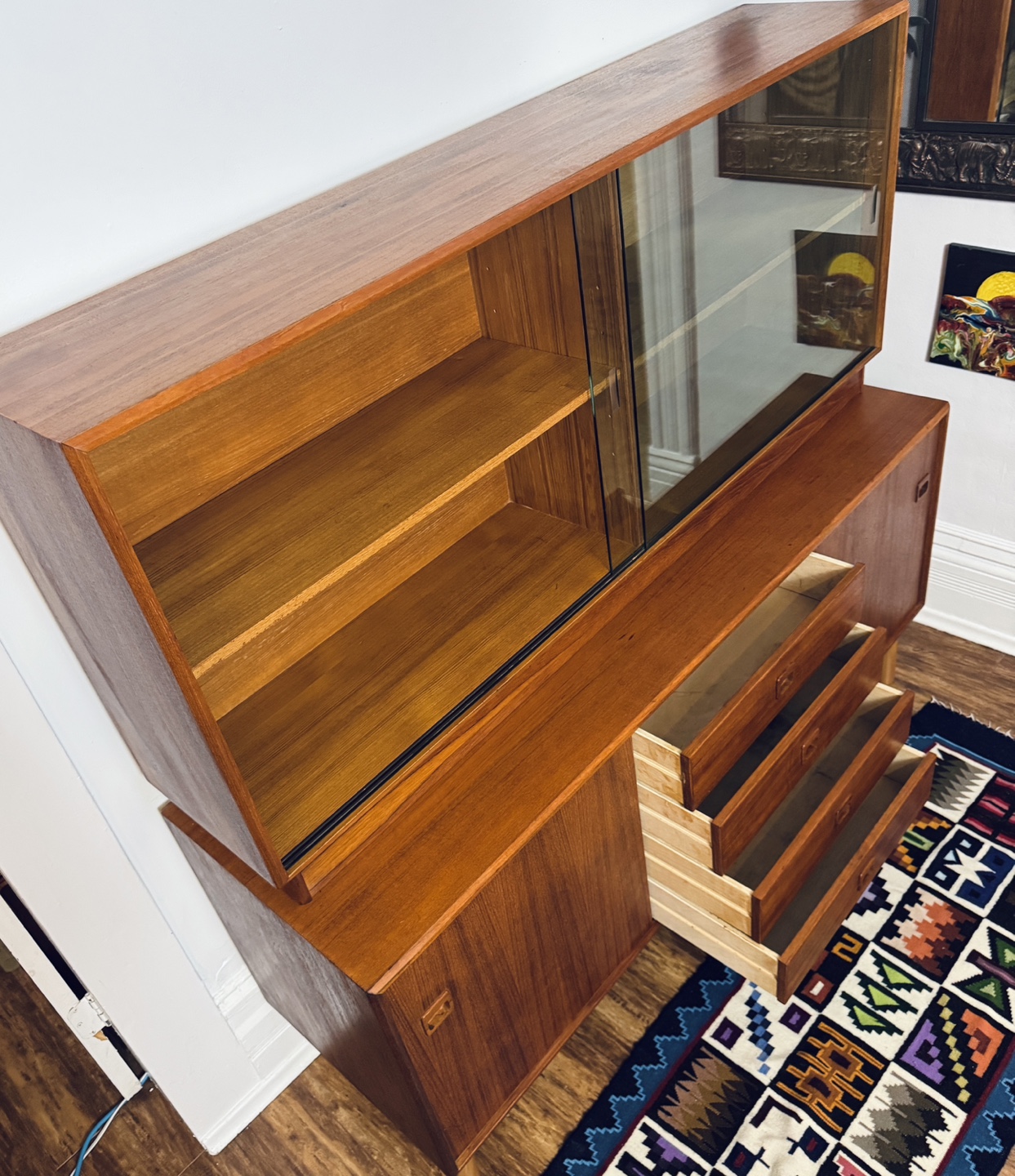 Vintage Restored Teak Sideboard & Hutch - photo 2