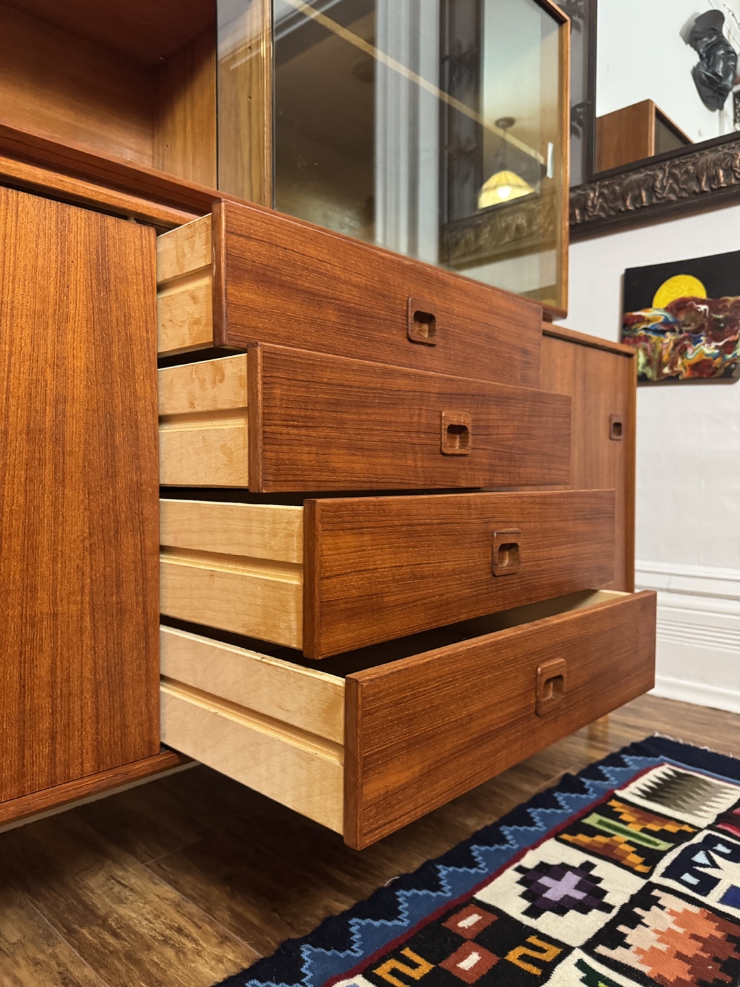 Vintage Restored Teak Sideboard & Hutch - photo 3