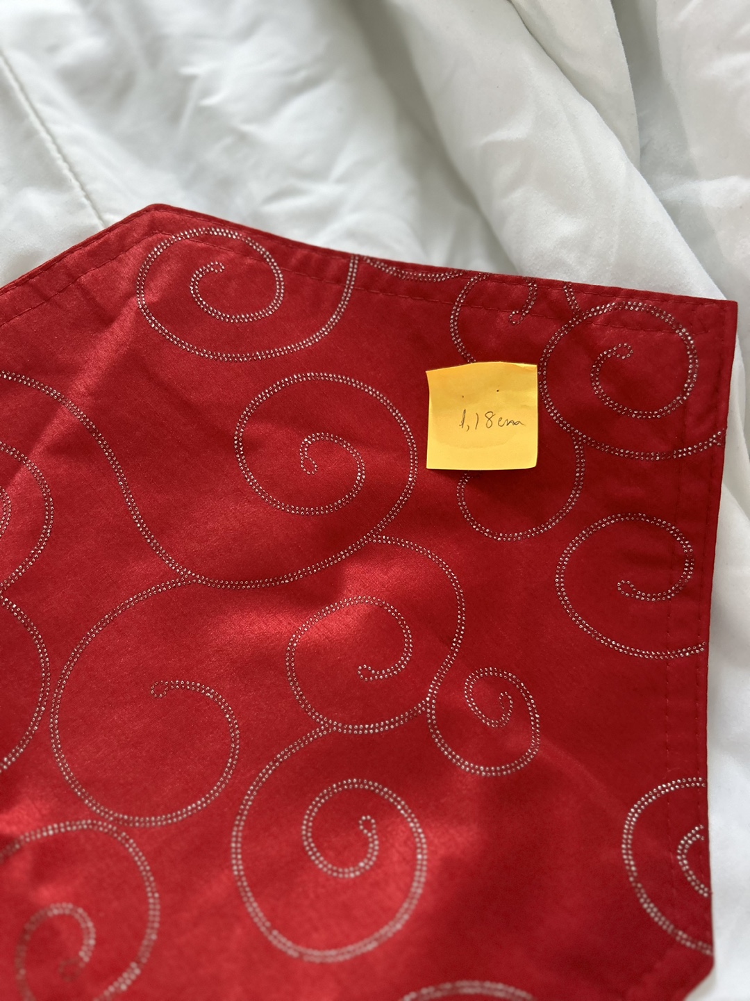 Red Table Runner with Silver Swirls - photo 2