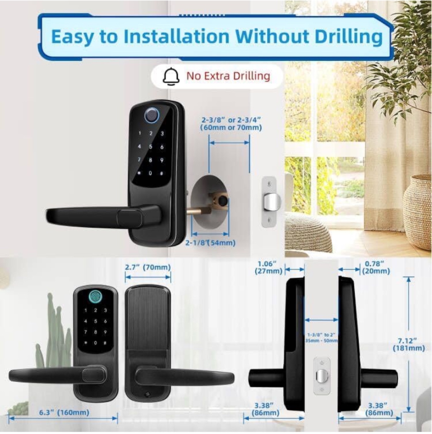 Smart Keyless Entry Door Lock with Fingerprint, App, and Keypad - photo 5