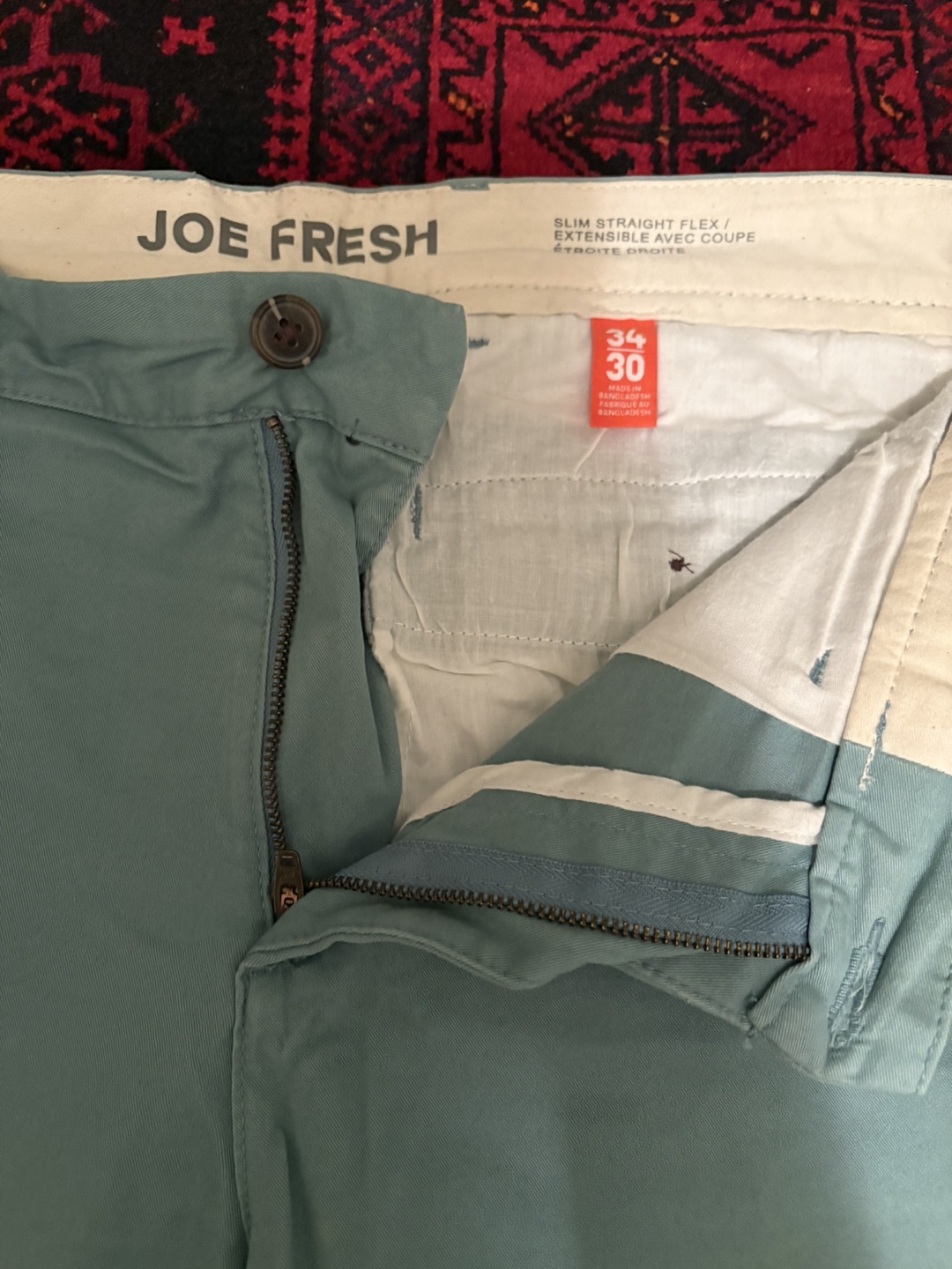 Joe Fresh Men's Slim Straight Flex Pants - Size 34x30