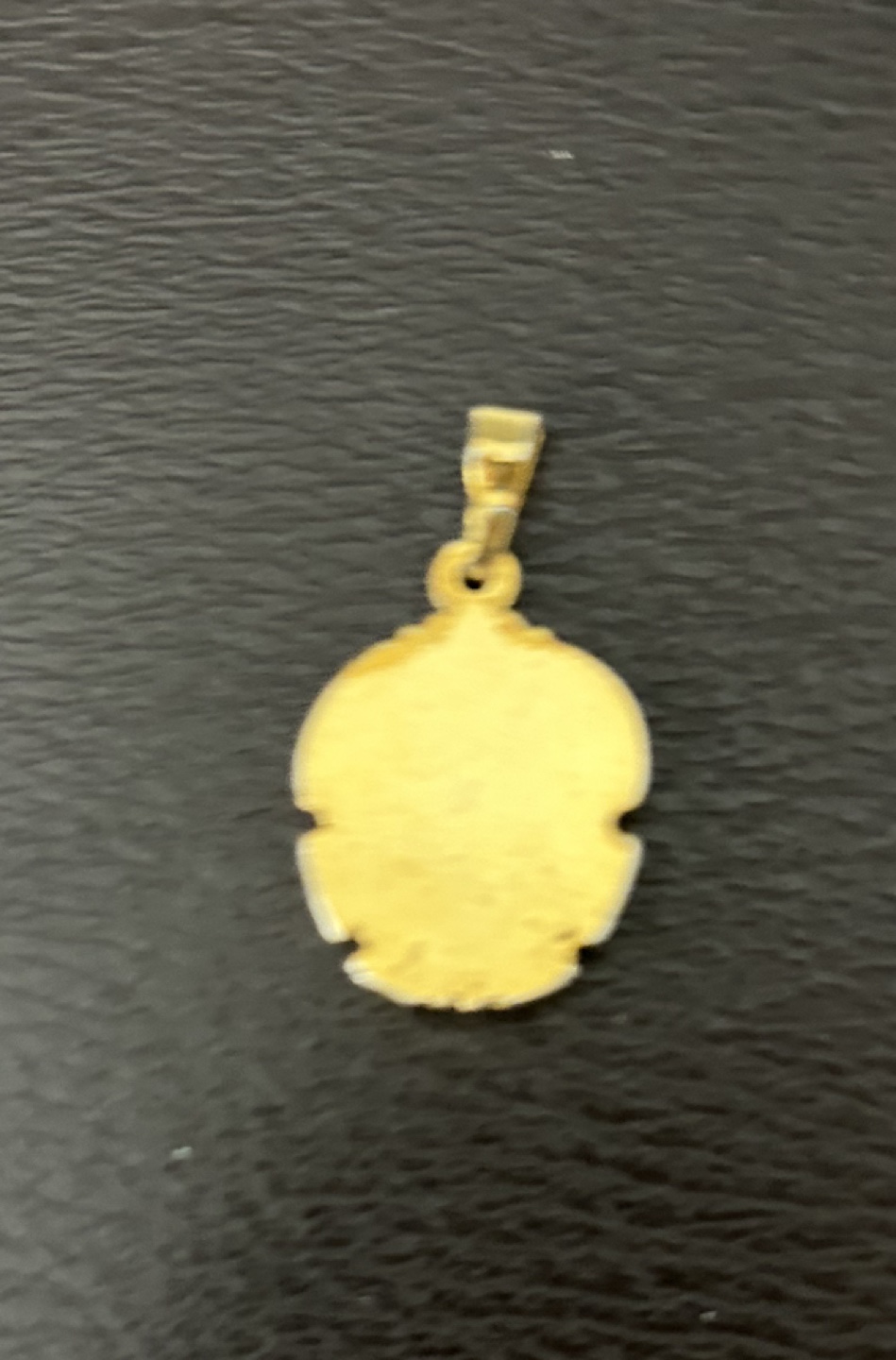 Gold-tone oval religious pendant - photo 2