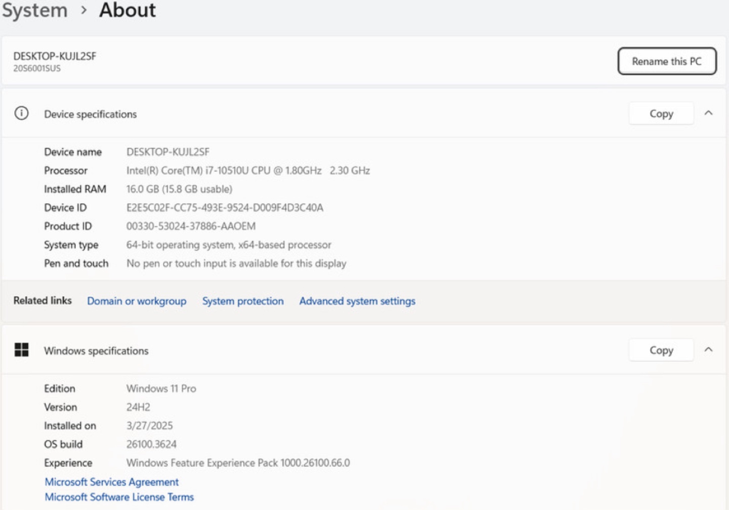 Lenovo ThinkPad T15 – i7-10510U (10th Gen), 16GB RAM, 512GB SSD - photo 2