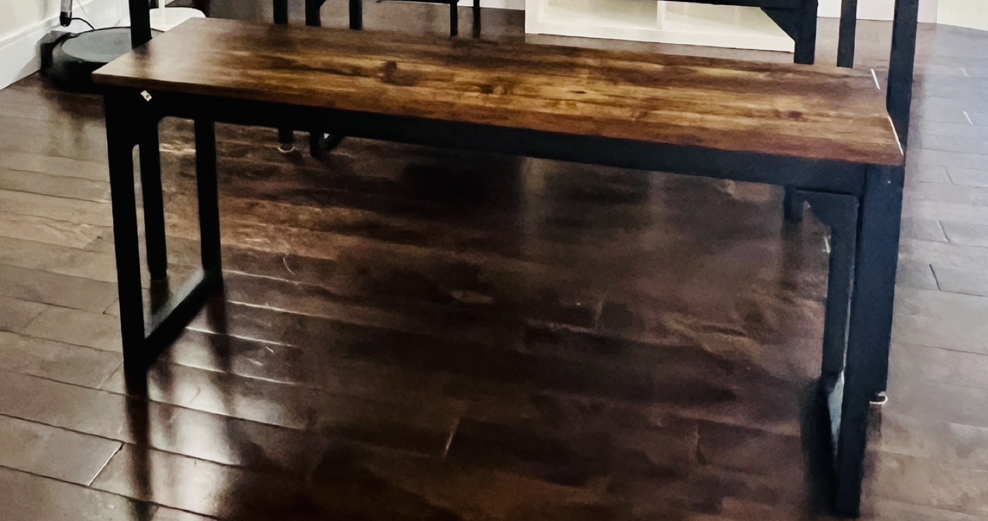Modern Farmhouse Style Wood and Metal Bench 🥕💚