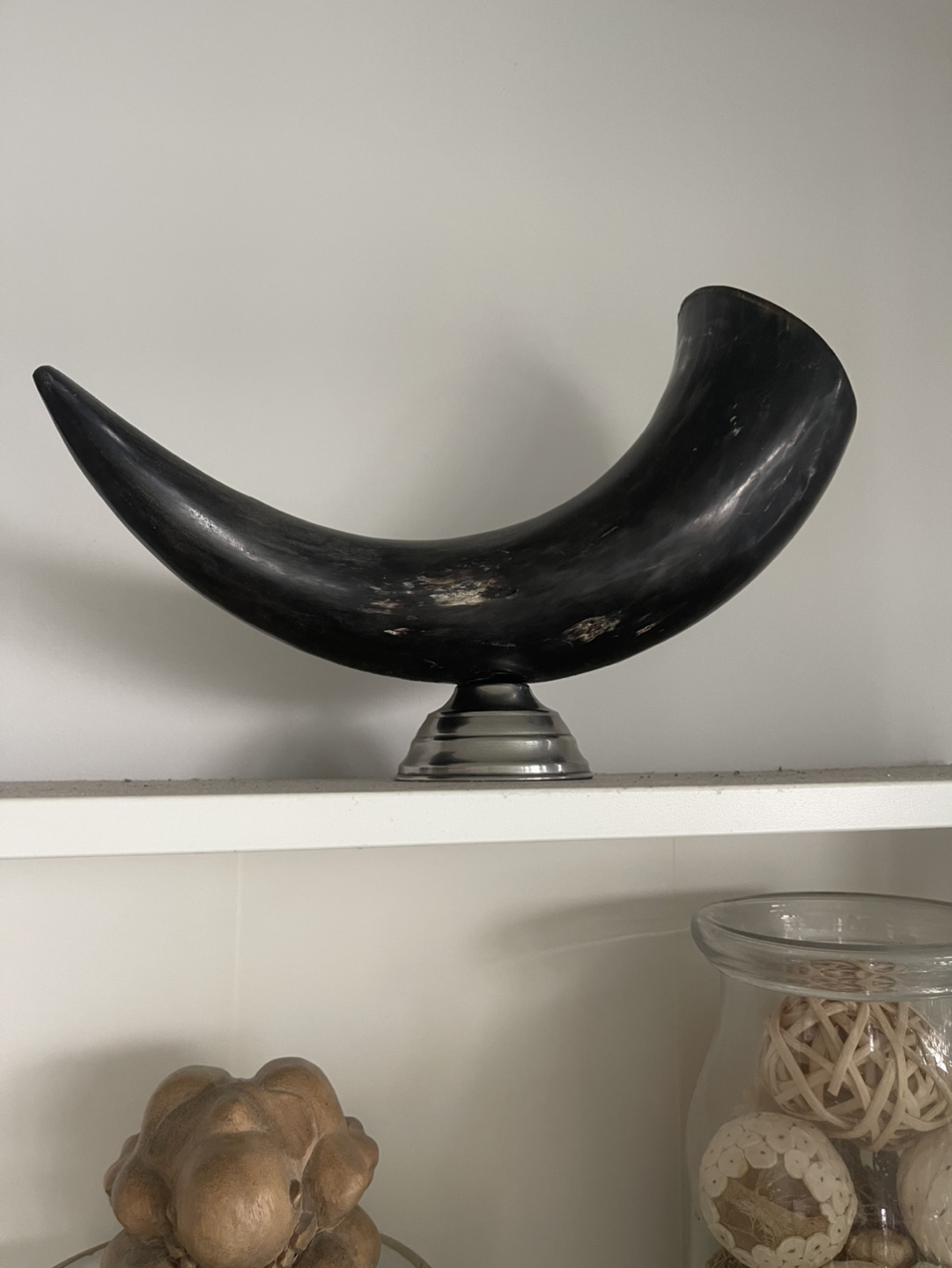 Large Black Horn Decor