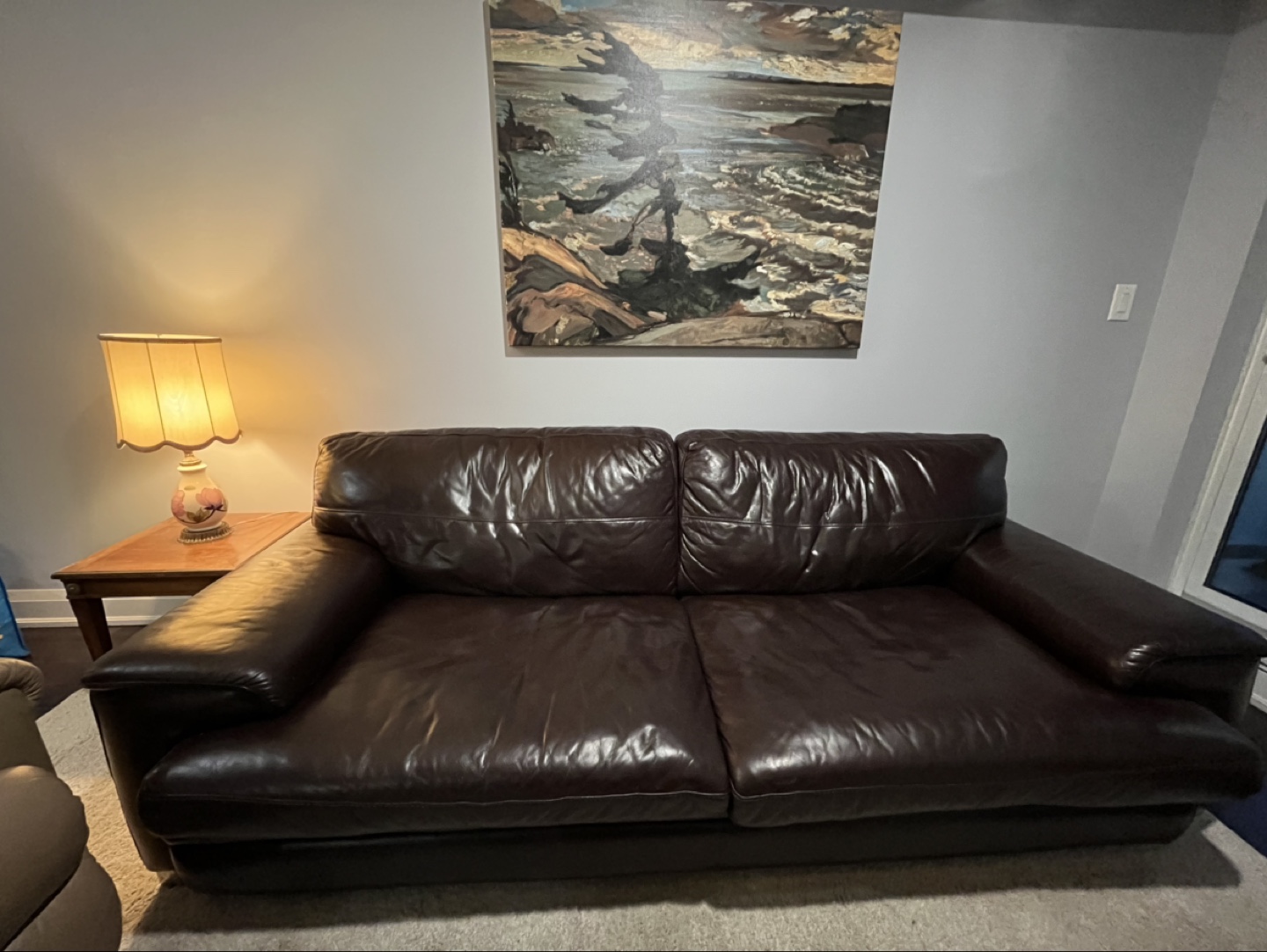 Brown Leather Sofa - photo 2