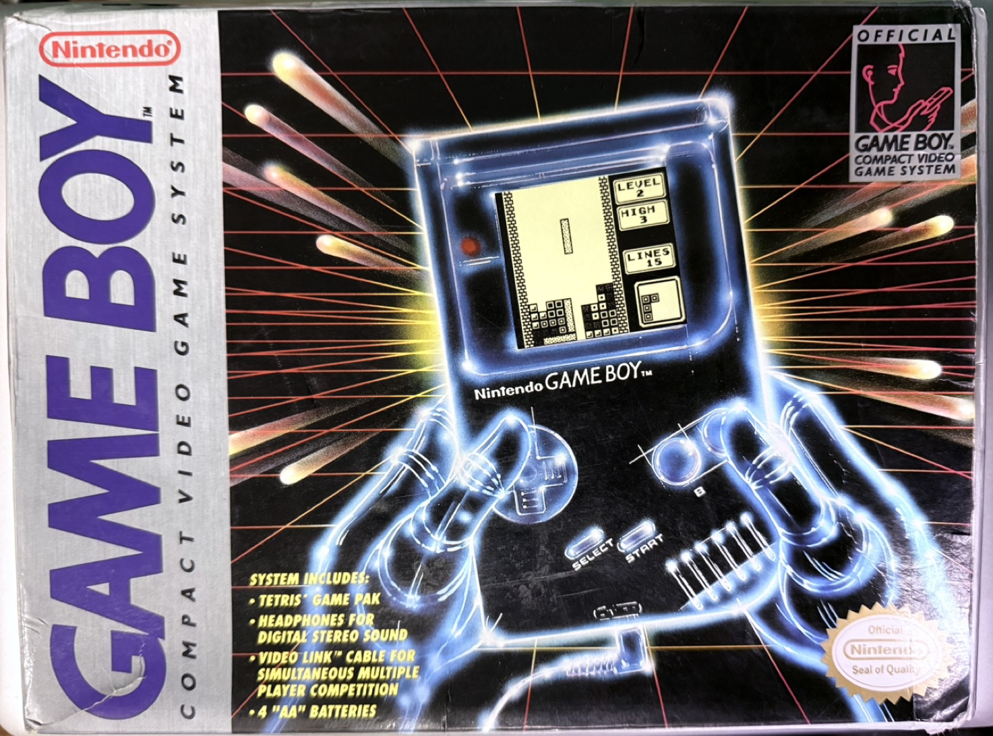 Vintage Nintendo Game Boy with Tetris Game Cartridge