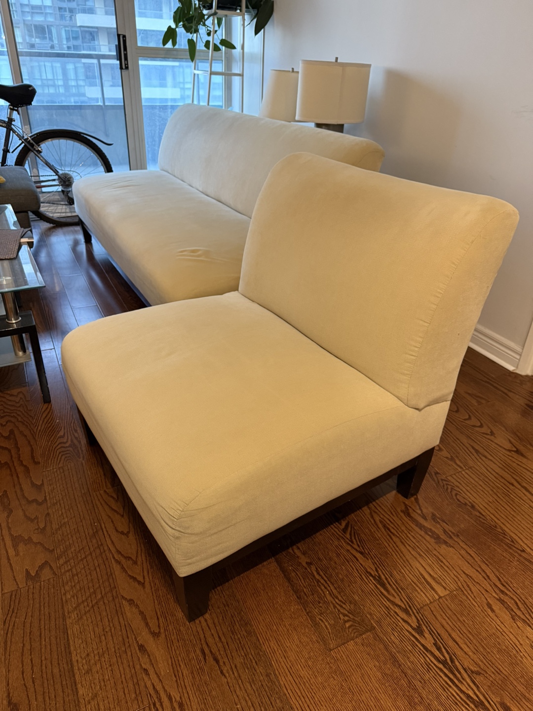 Solid Wood Base Sofa - 80cm