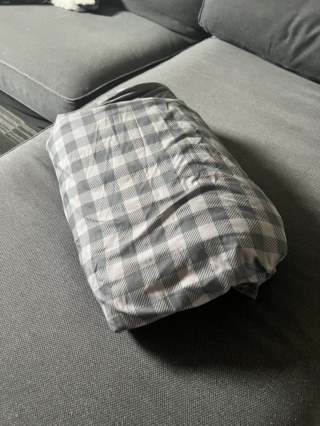 Endy Grey and White Plaid Weighted Blanket - photo 4