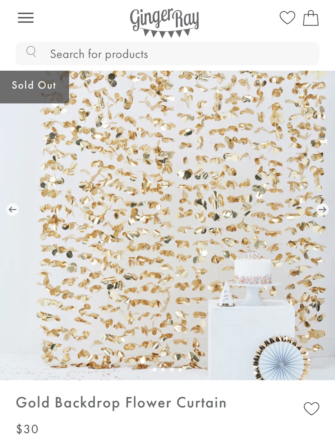 🥳 NEW Ginger Ray Gold Backdrop Flower Curtain - photo 4