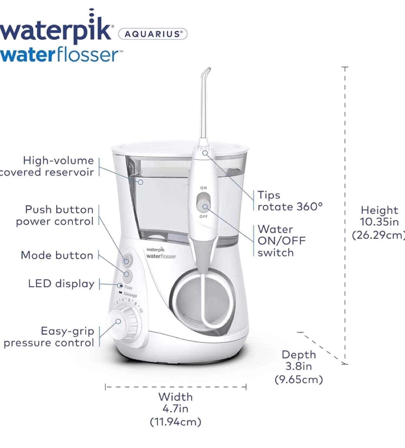 Waterpik Aquarius Water Flosser For Teeth, Gums, Braces image indicator(3)