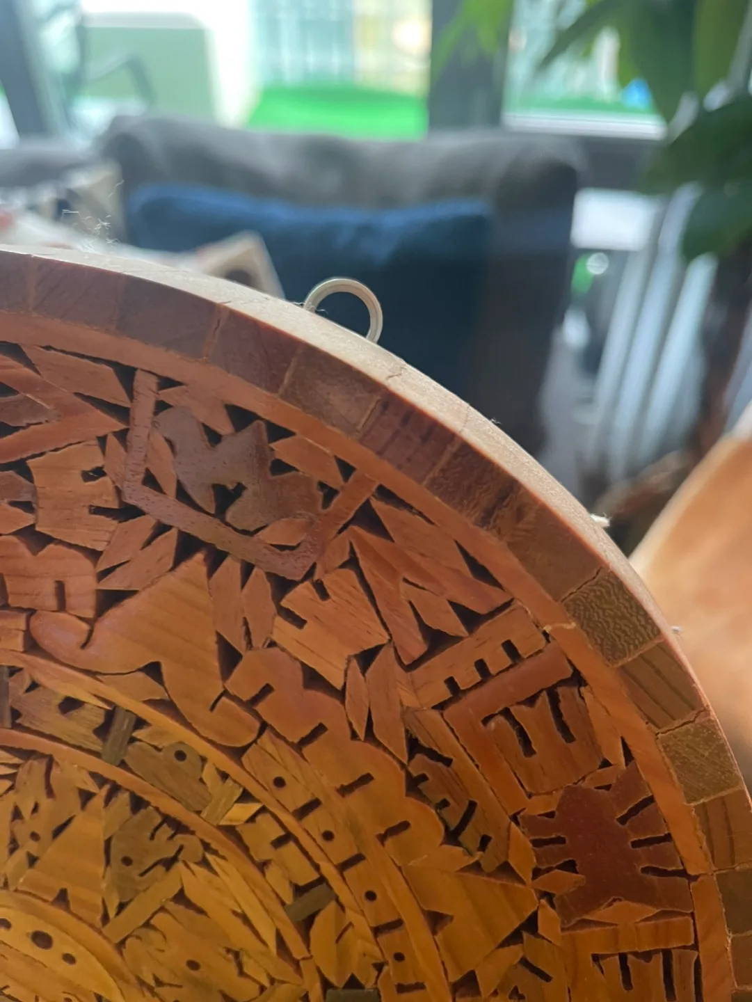 Intricate Carved Wooden Wall Hanging image indicator(4)