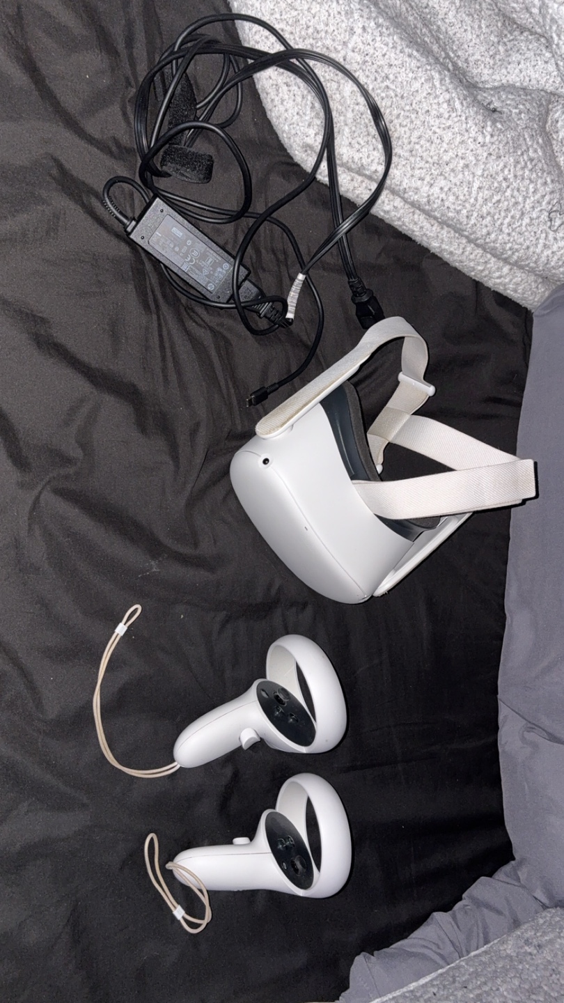 Meta Quest 2 VR Headset with Controllers and Charger