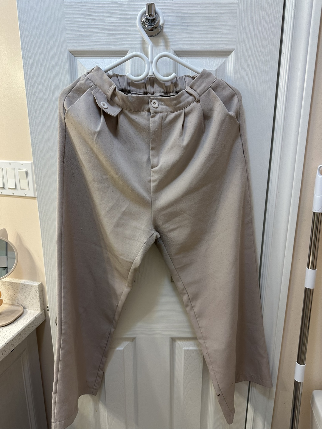 Beige High-Waisted Culottes