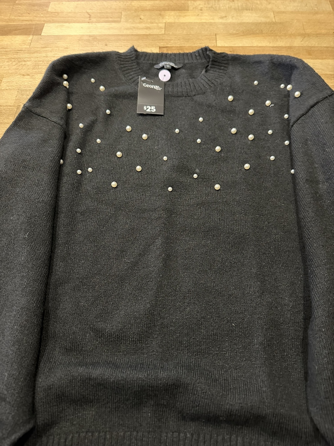 George Black Pearl Embellished Sweater