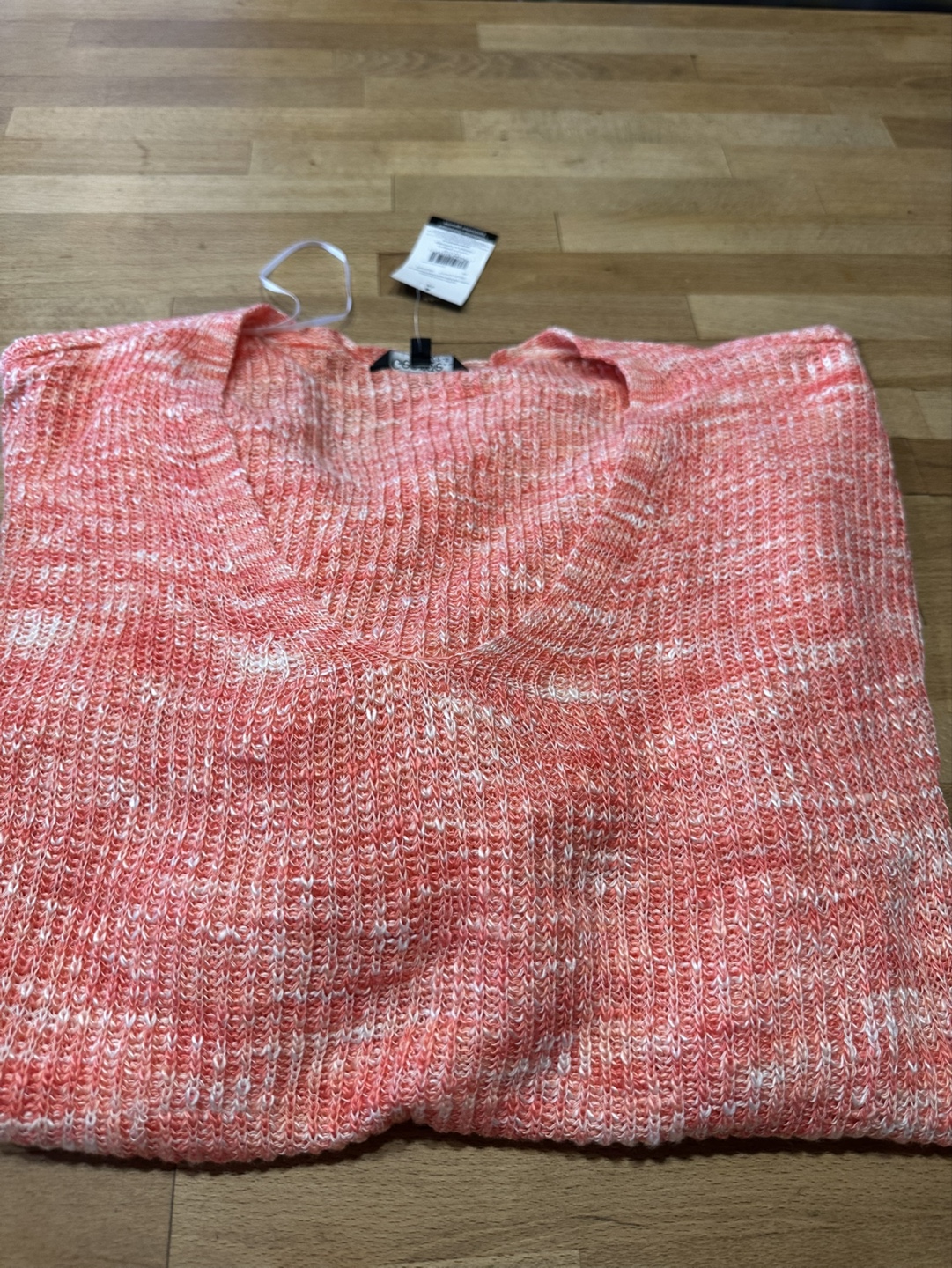 Coral Knit V-Neck Sweater