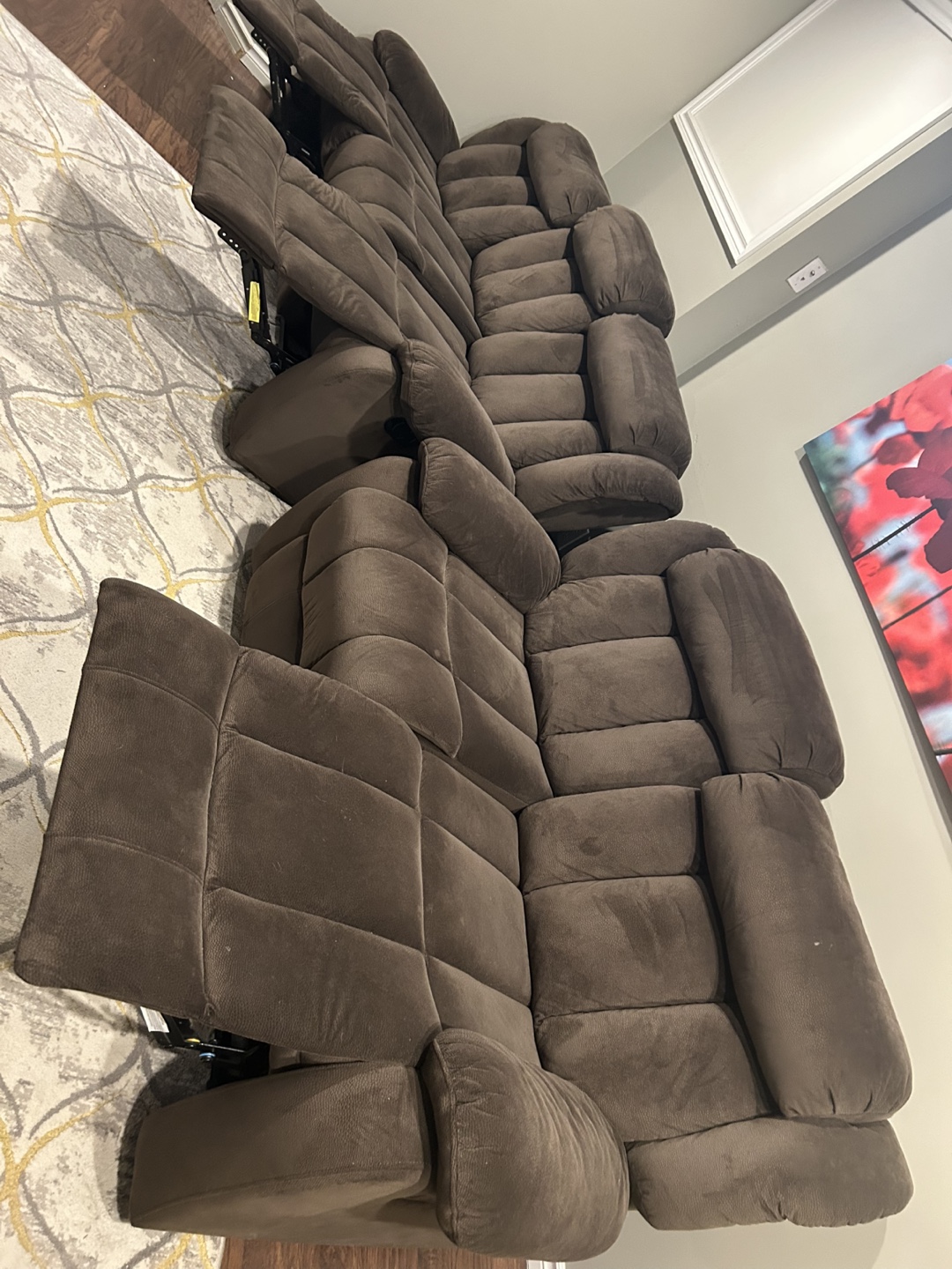 Brown Reclining Sectional Sofa - photo 4