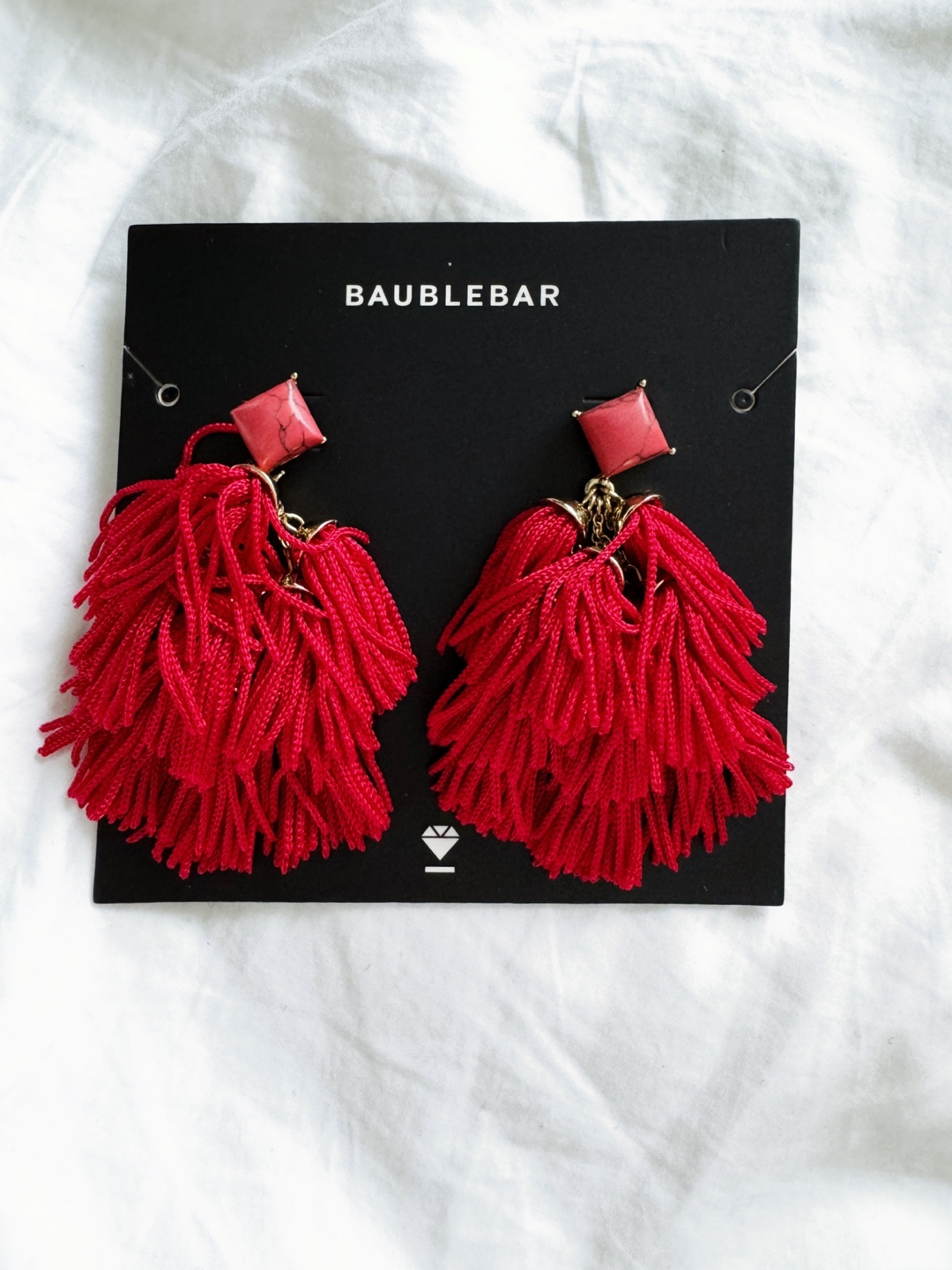 BaubleBar Red Tassel Earrings