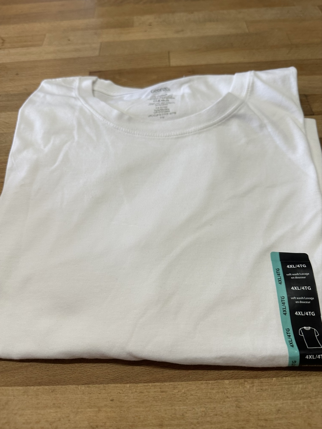 Georges Men's 4XL White Crew Neck T-Shirt