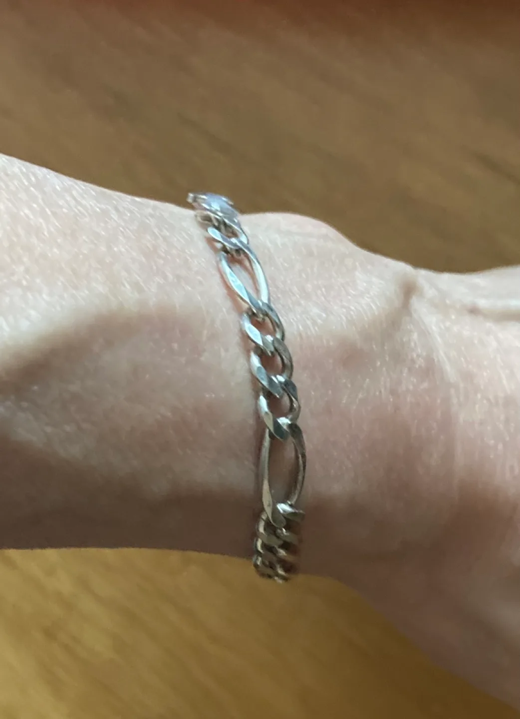 Sterling Silver Figaro Chain Bracelet image indicator(4)
