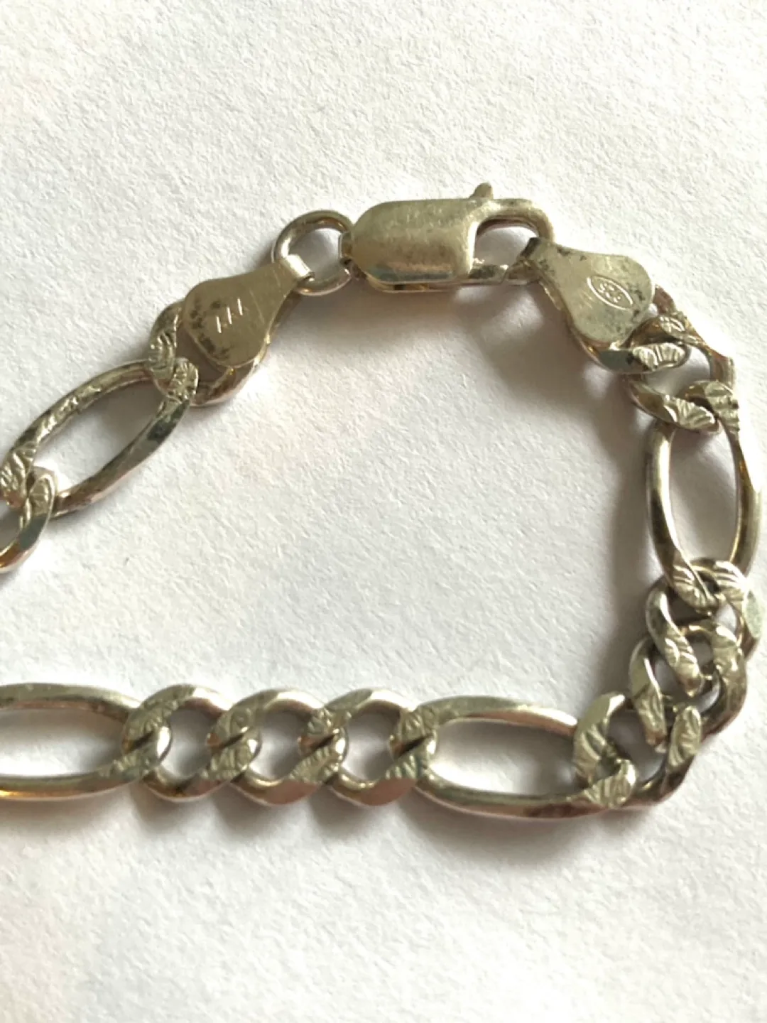 Sterling Silver Figaro Chain Bracelet image indicator(2)