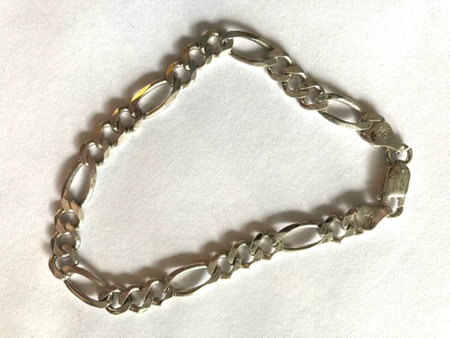 Sterling Silver Figaro Chain Bracelet image indicator(3)