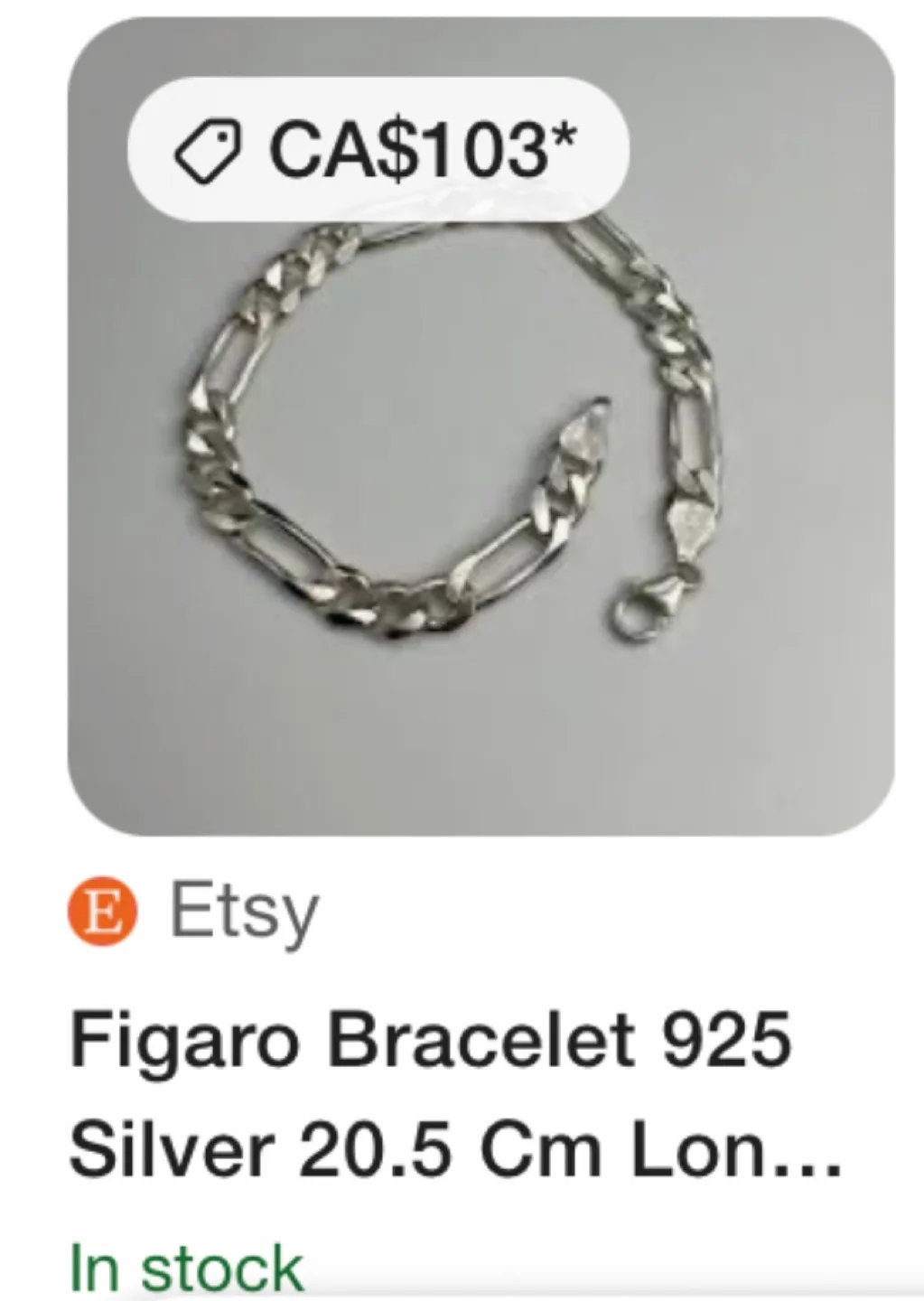 Sterling Silver Figaro Chain Bracelet image indicator(6)