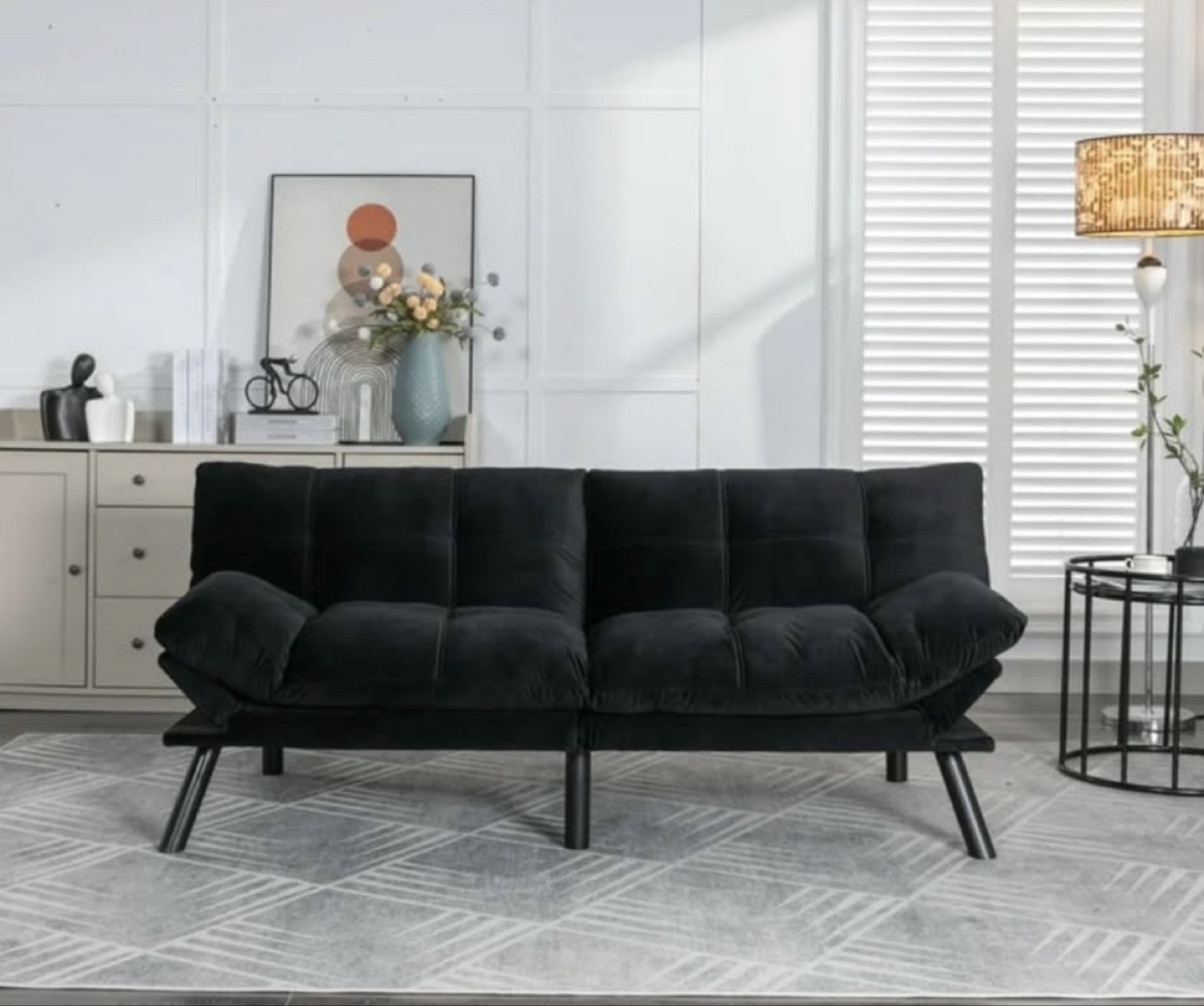 Black velvet Sofa Bed
