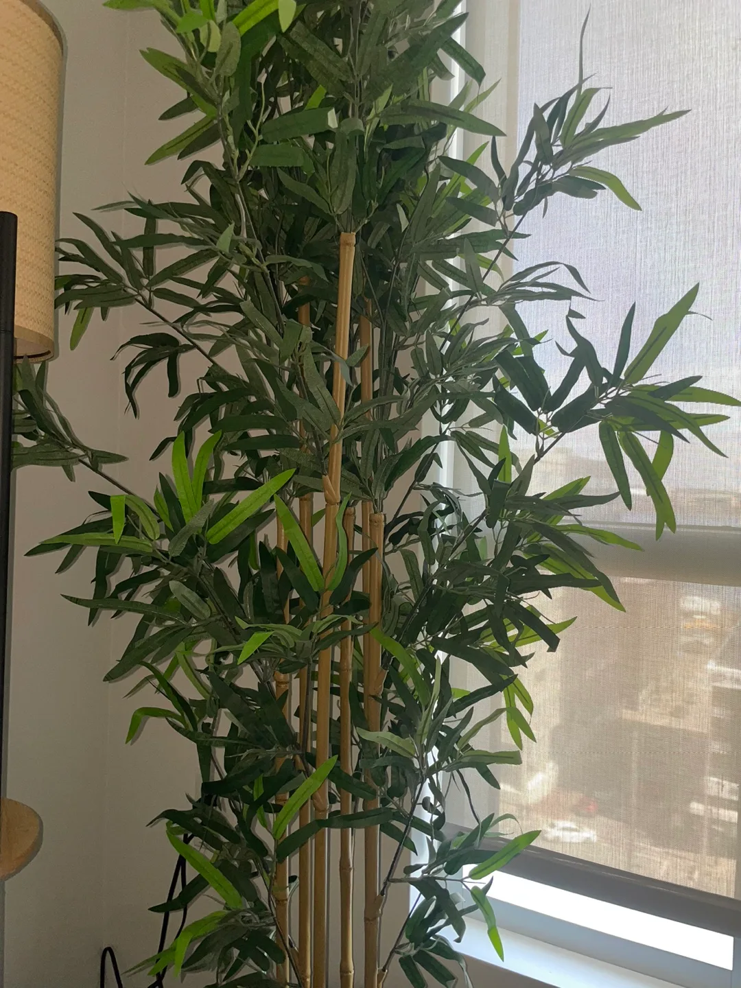 Large Artificial Bamboo Plant in Black Basket thumbnail