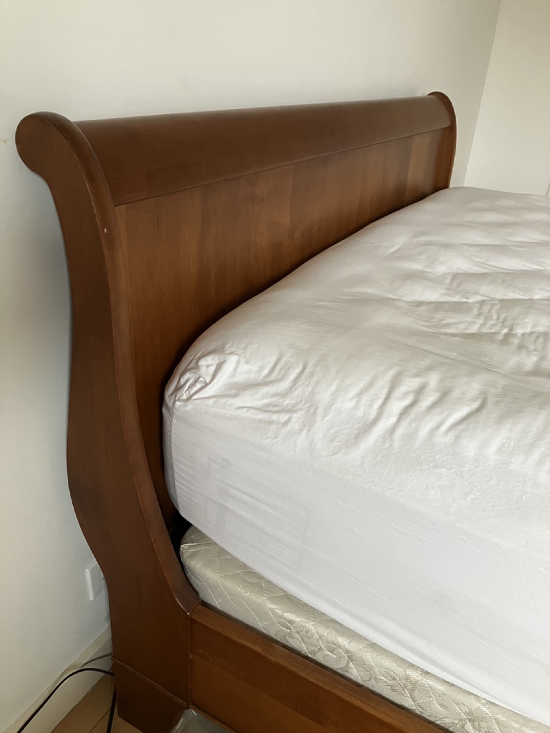 Empire Style Sleigh bed frame, box spring and mattress