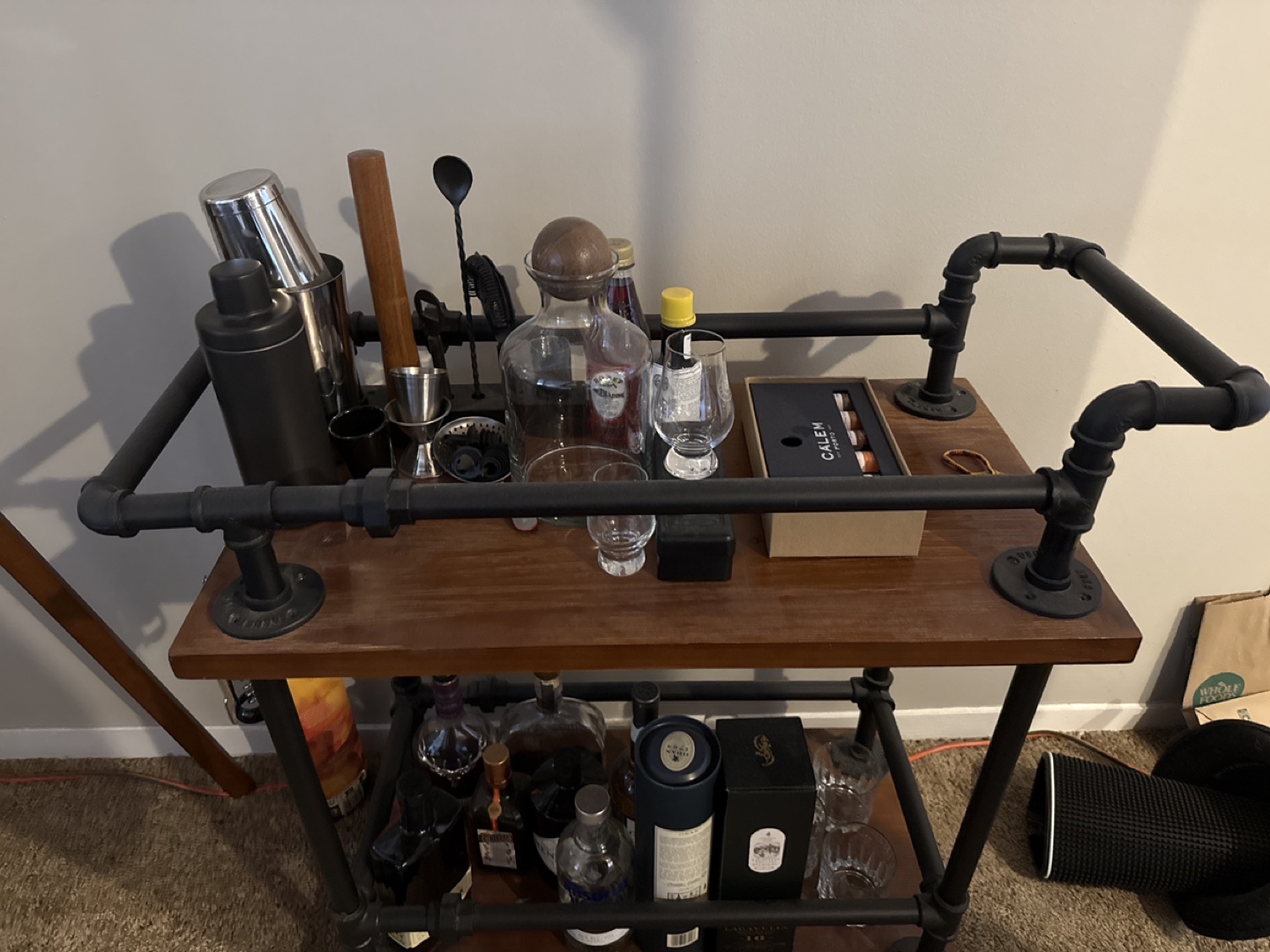 Industrial Pipe 2 level Bar Cart - photo 2
