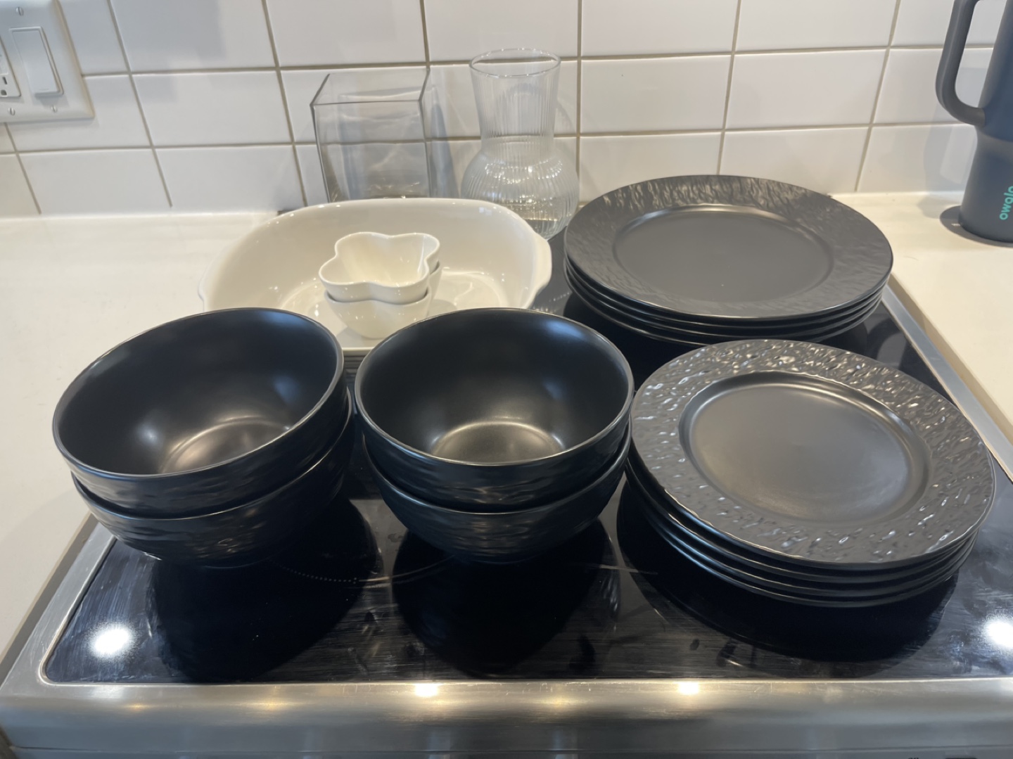 Assorted Ceramic Plates, Bowls, and Vases