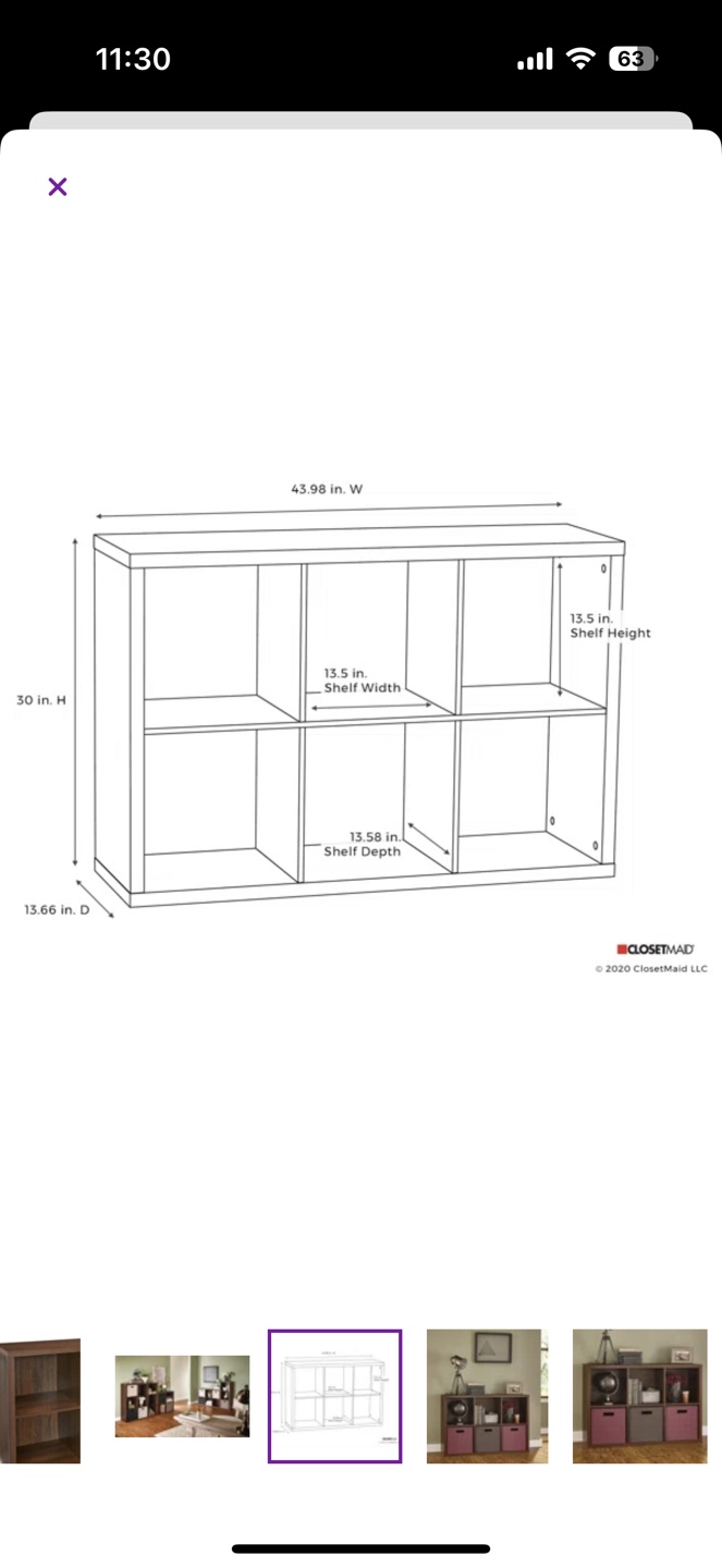 ClosetMaid 6-Cube Organizer - Dark Walnut - photo 4