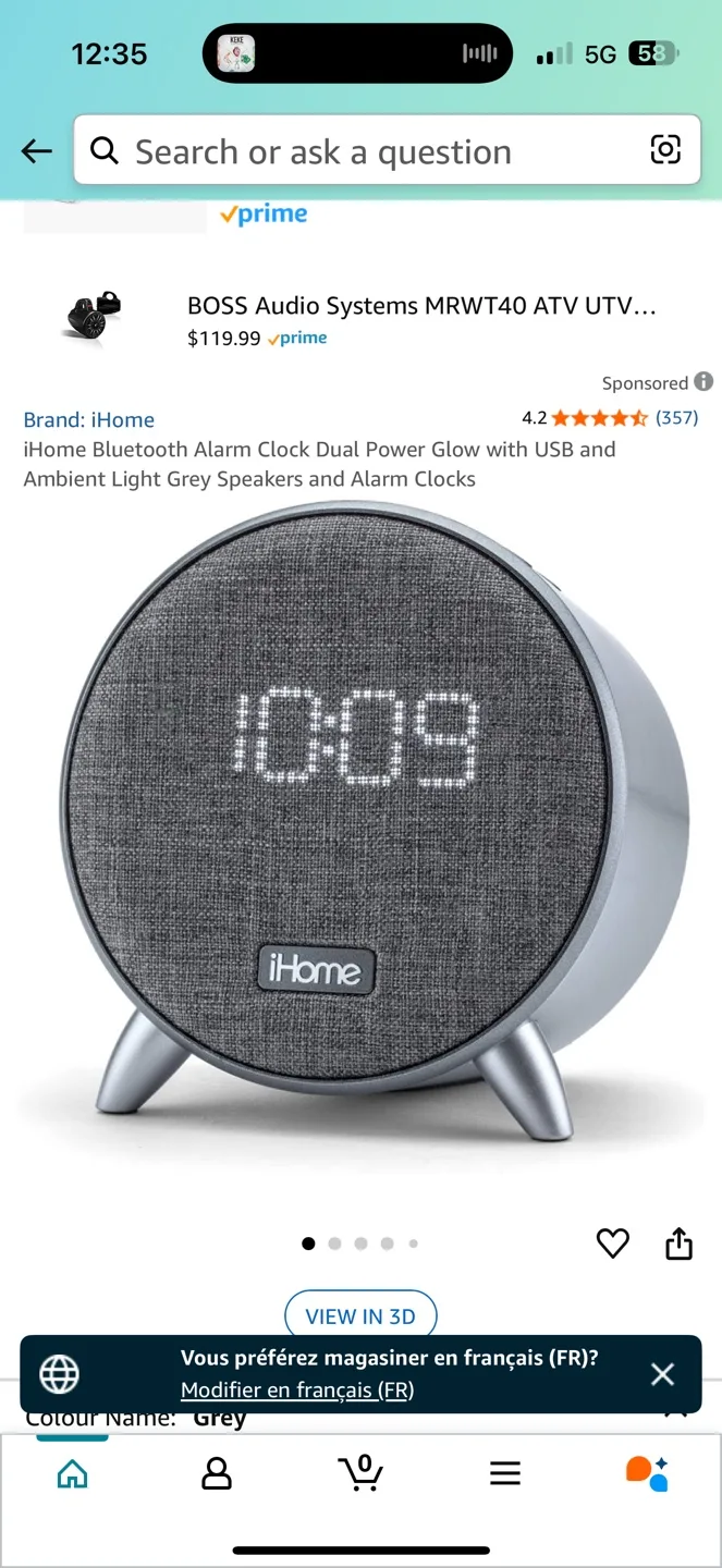 iHome Bluetooth Alarm Clock with Dual Power & Ambient Light image indicator(2)