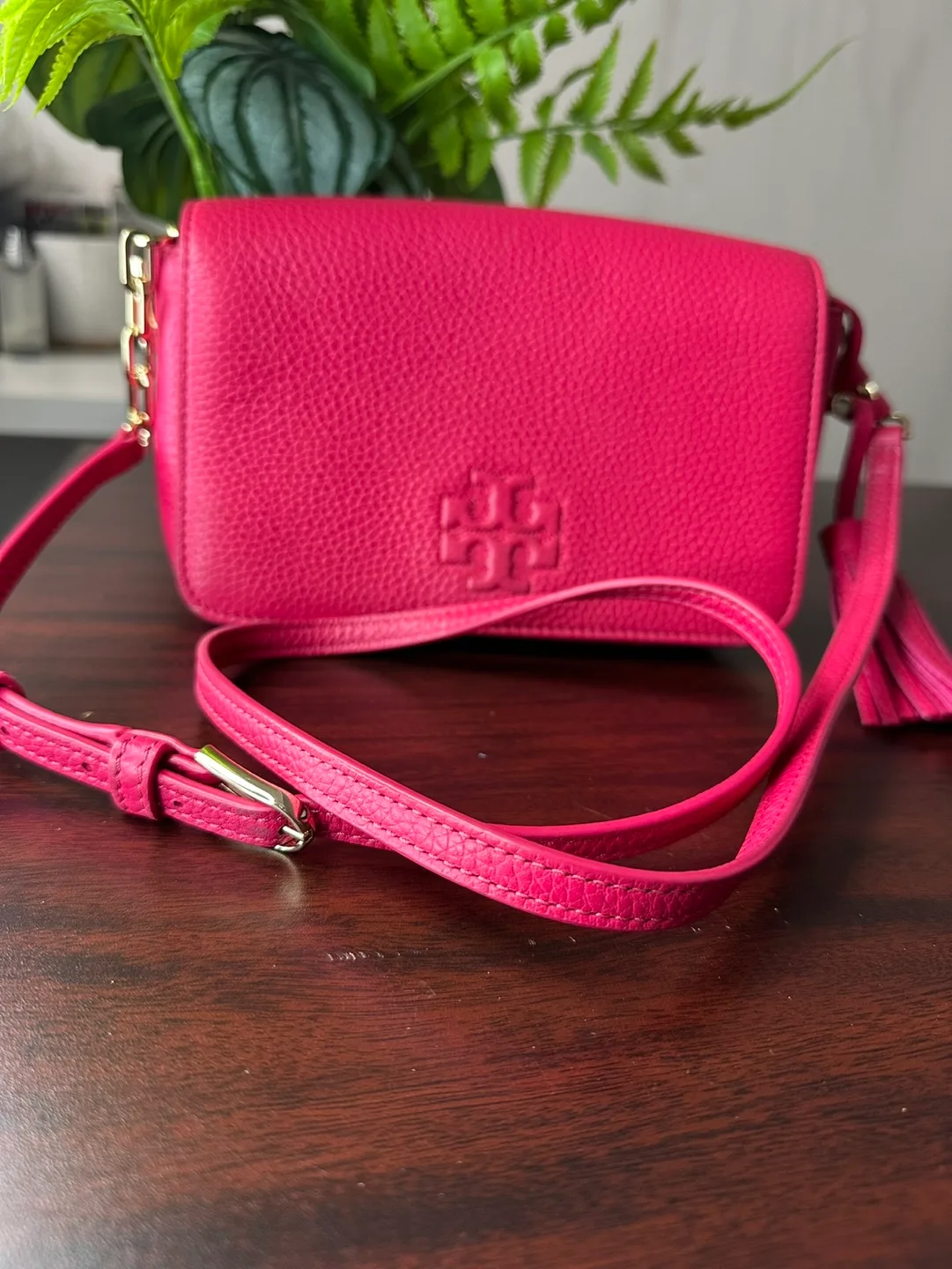 Tory Burch Pink Leather Crossbody Bag image indicator(5)