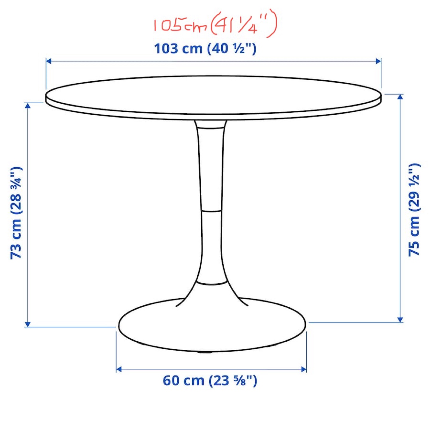 IKEA DOCKSTA White Round Pedestal Dining Table - photo 2